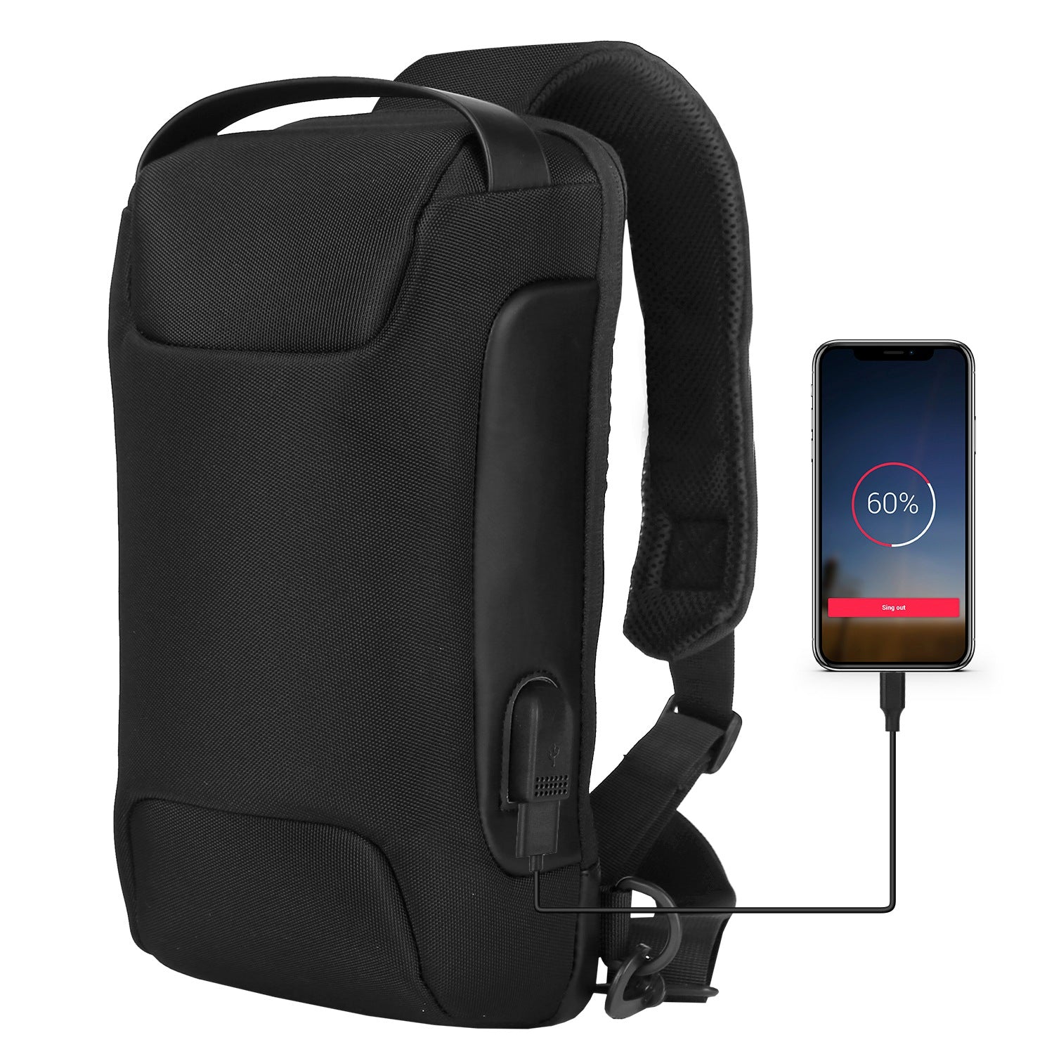 Men's Waterproof Anti-Theft Sling Backpack Free Shipping Fashion Style