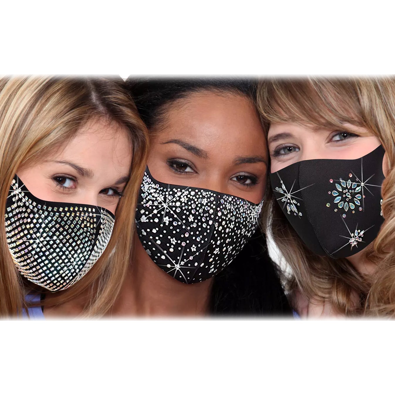 6-Pack: Rhinestone Holiday Bling Face Mask Sale Ebay