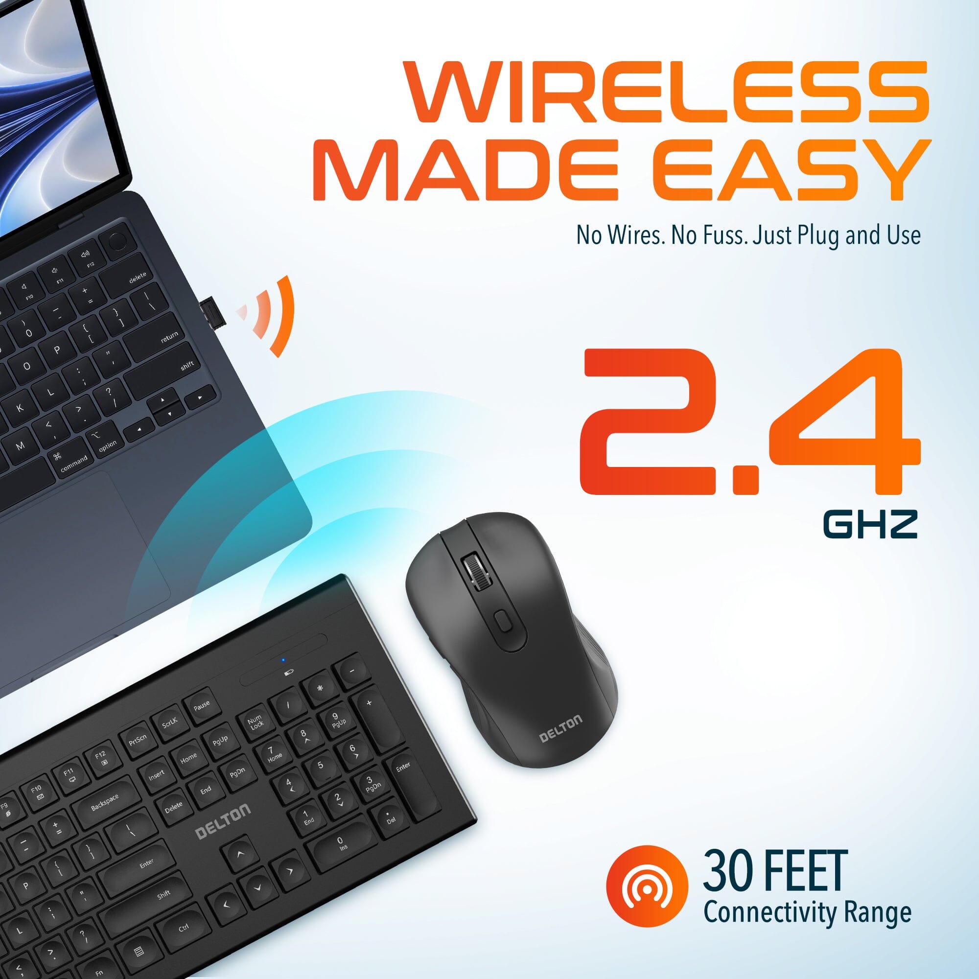 Delton Wireless Keyboard and Mouse Combo, Computer Cordless Mouse & Keyboard Tumblr Cheap Pice