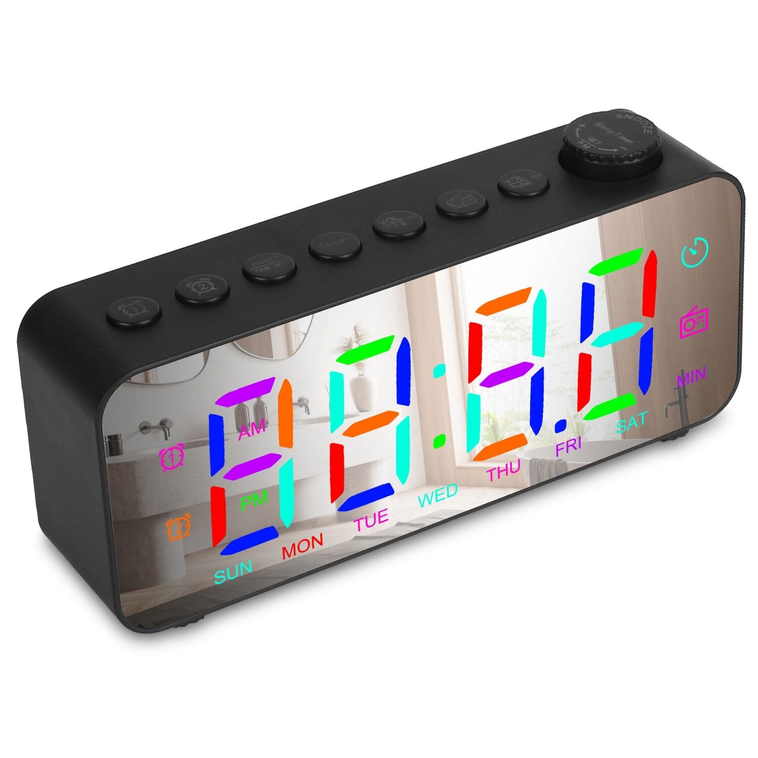 RGB Color LED Digital Alarm Clock Free Shipping Online