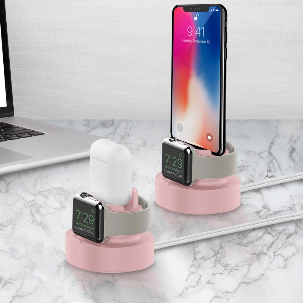 2-in-1 Apple Silicone Charging Stand Clearance High Quality