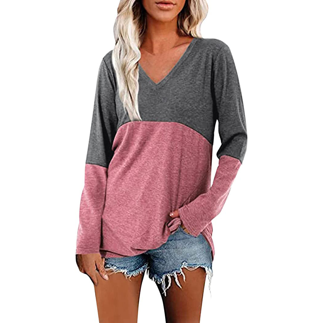 Women's Long Sleeve V Neck Loose Basic Shirt Buy Authentic Online