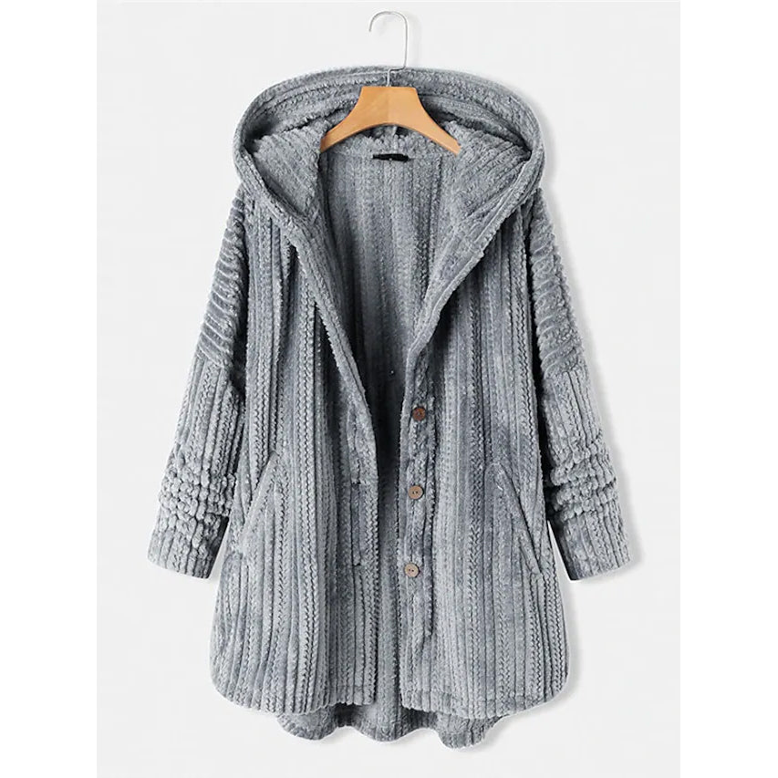 Women's Plus Size Coat Button Pocket 2025 Unisex Online