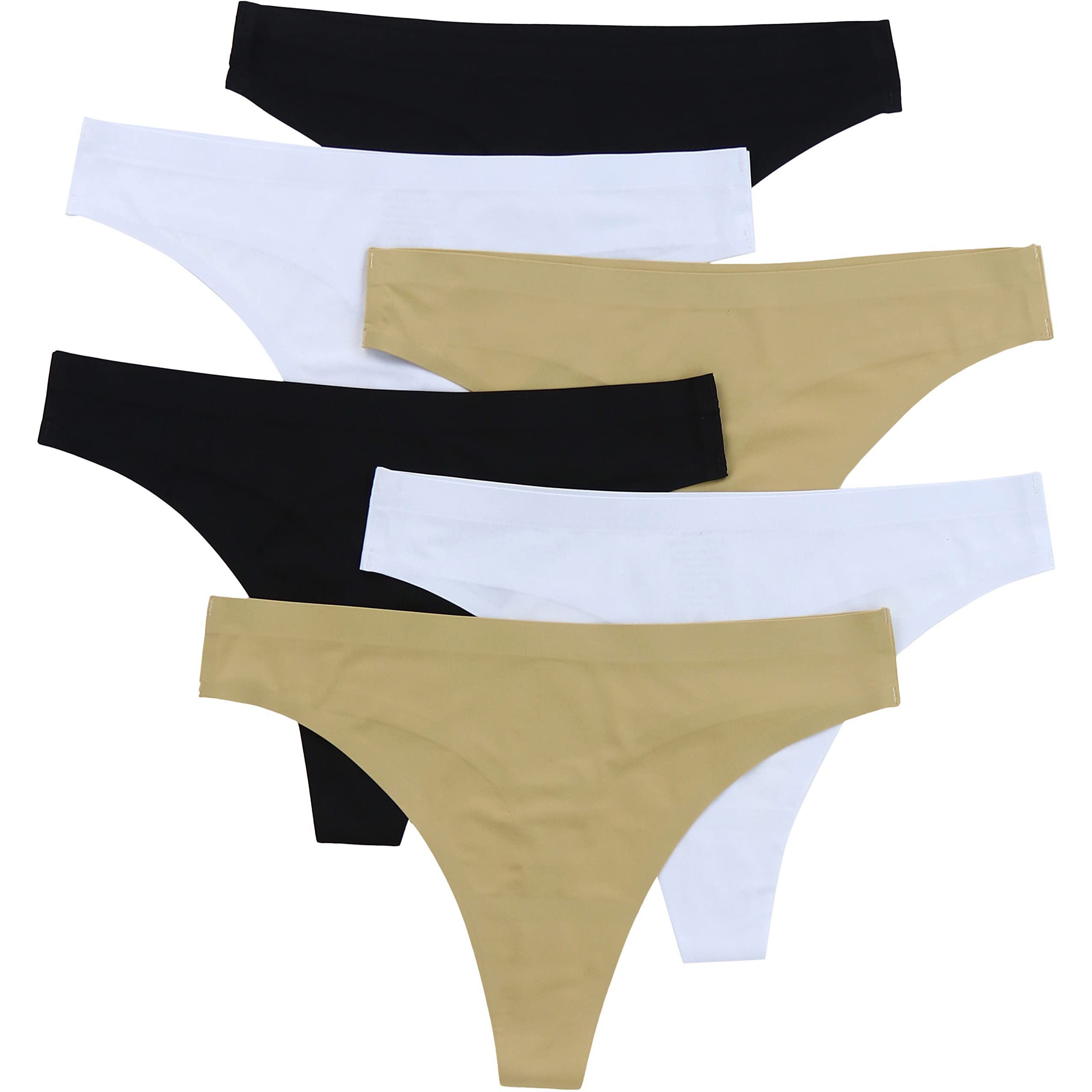 6-Pack: Women's Solid Classic Assortment Thongs Clearance 2025