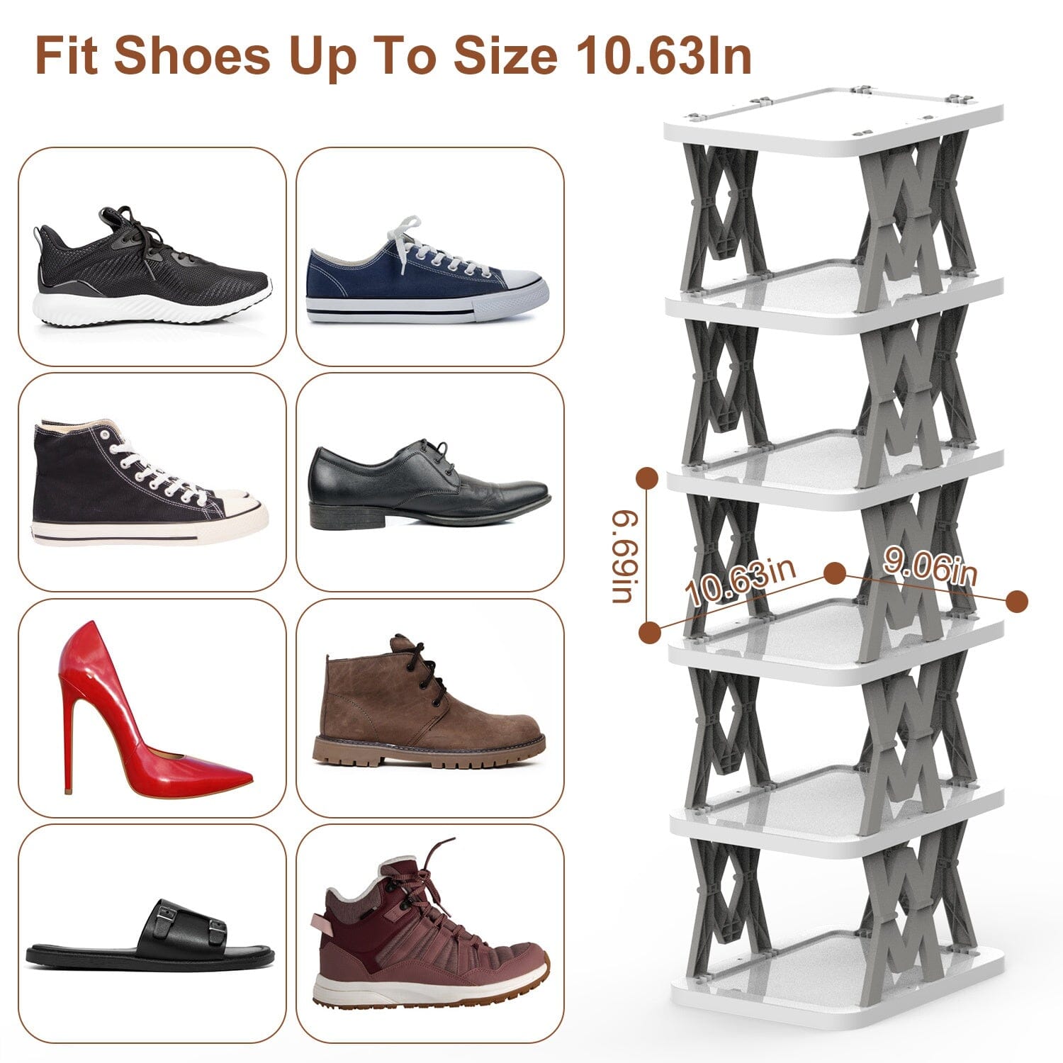 6-Tier Foldable Vertical Shoe Rack Cheap Sale Low Pice