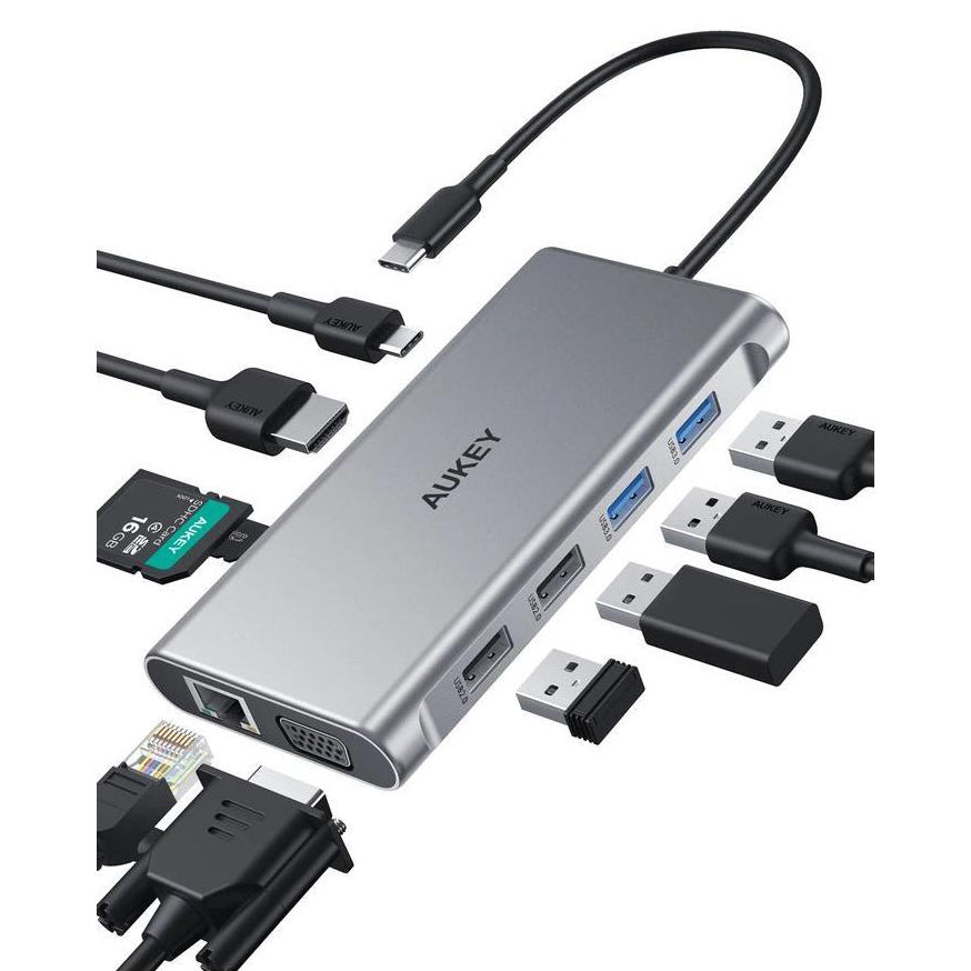 AUKEY 10-in-1 USB C Hub with 4K HDMI & VGA Clearance Good Selling