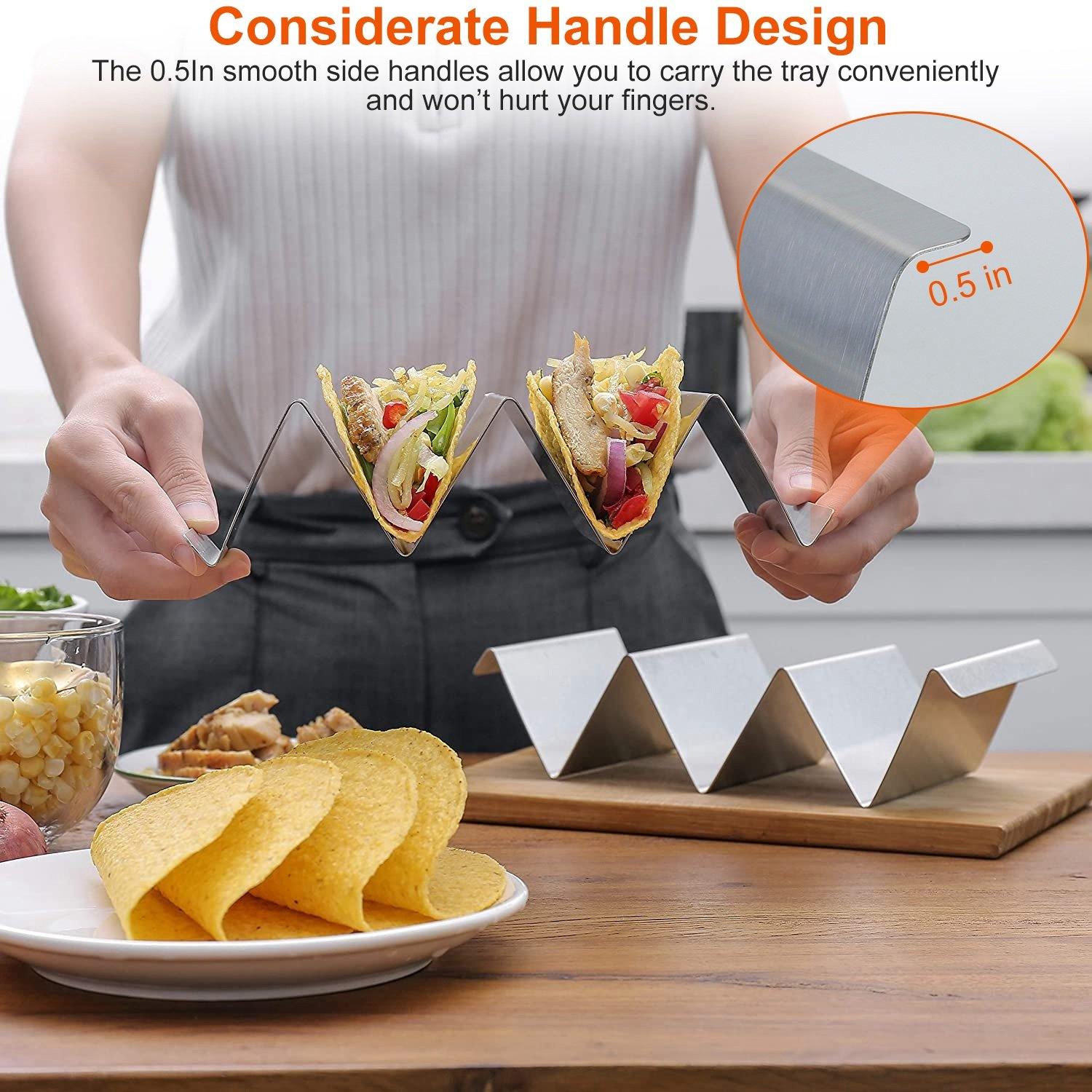 6-Piece: Stainless Steel Taco Holders Discount