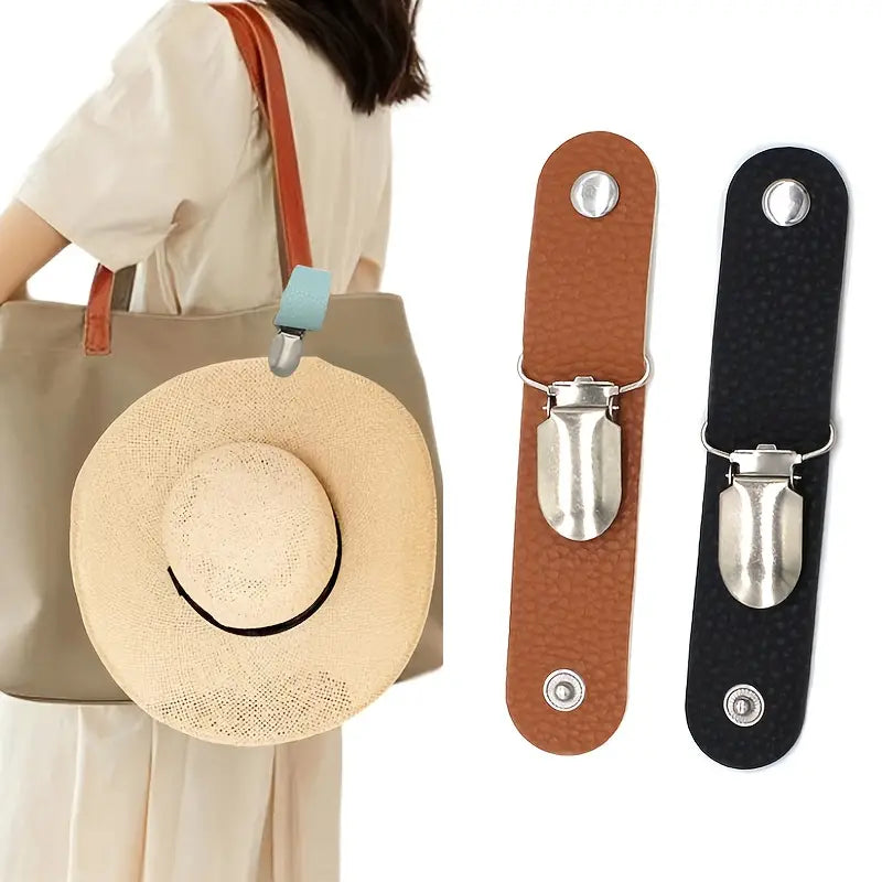 6-Piece: Hat Clip for Summer Travel on Bag Luggage PU Leather Hat Supply Online