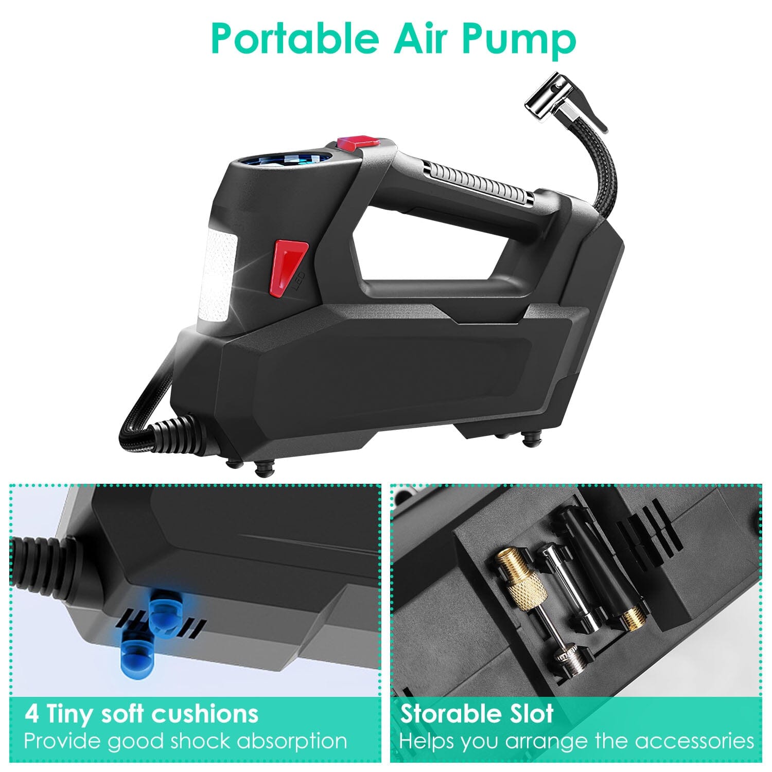 Portable Tire Inflator 120 PSI Maximum 90W Powered Tire Pump with Digital Display LED Cheap Sale With Paypal