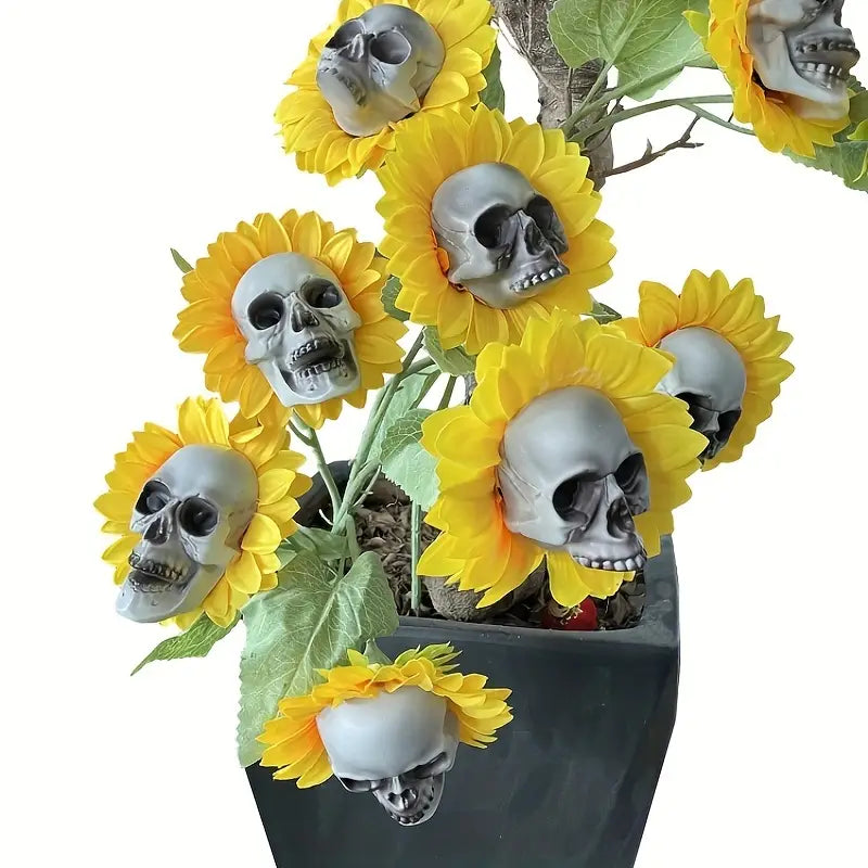 Halloween Sunflower Skull Head Garden Decoration Free Shipping Big Discount