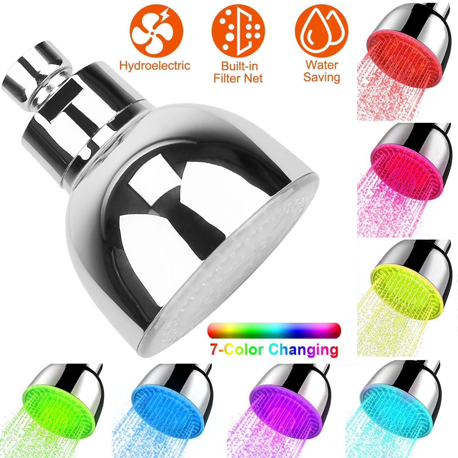 7 Color Changing LED Shower Head Discount Countdown Package