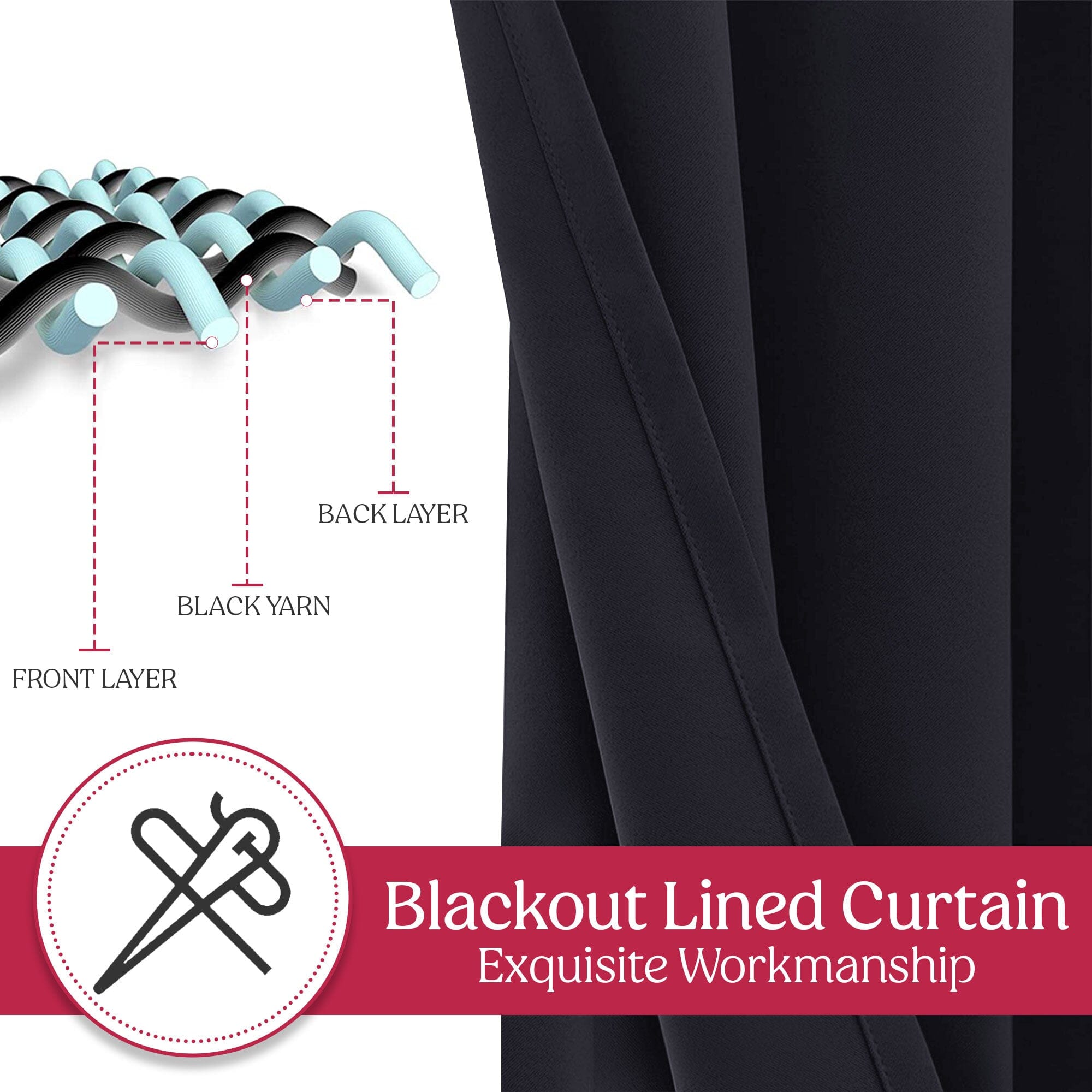 2-Piece Set: Blackout Curtains Double Panel Thermal Insulated Room Darkening Curtain Pair Grommet Top Design Cheap Sale Outlet Locations