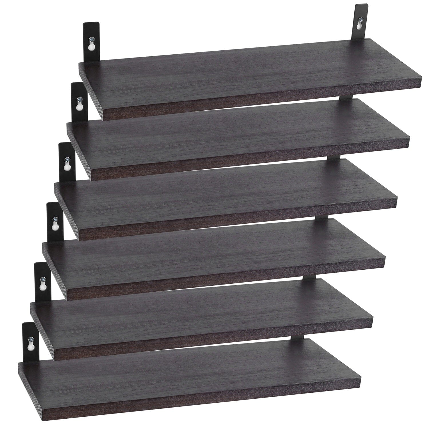 6-Piece Set: Wall Mounted Shelve Wood Storage Metal Bracket Display Free Shipping Exclusive