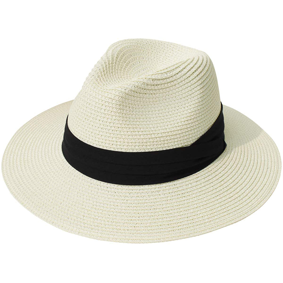 Women Wide Brim Straw Panama Roll up Hat With Mastercard Cheap Pice