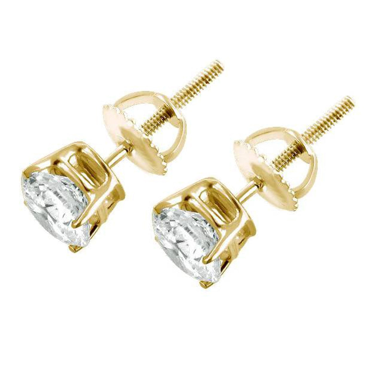 Solid 925 Sterling Silver Screw Back Studs Earrings Cubic Zirconia In China