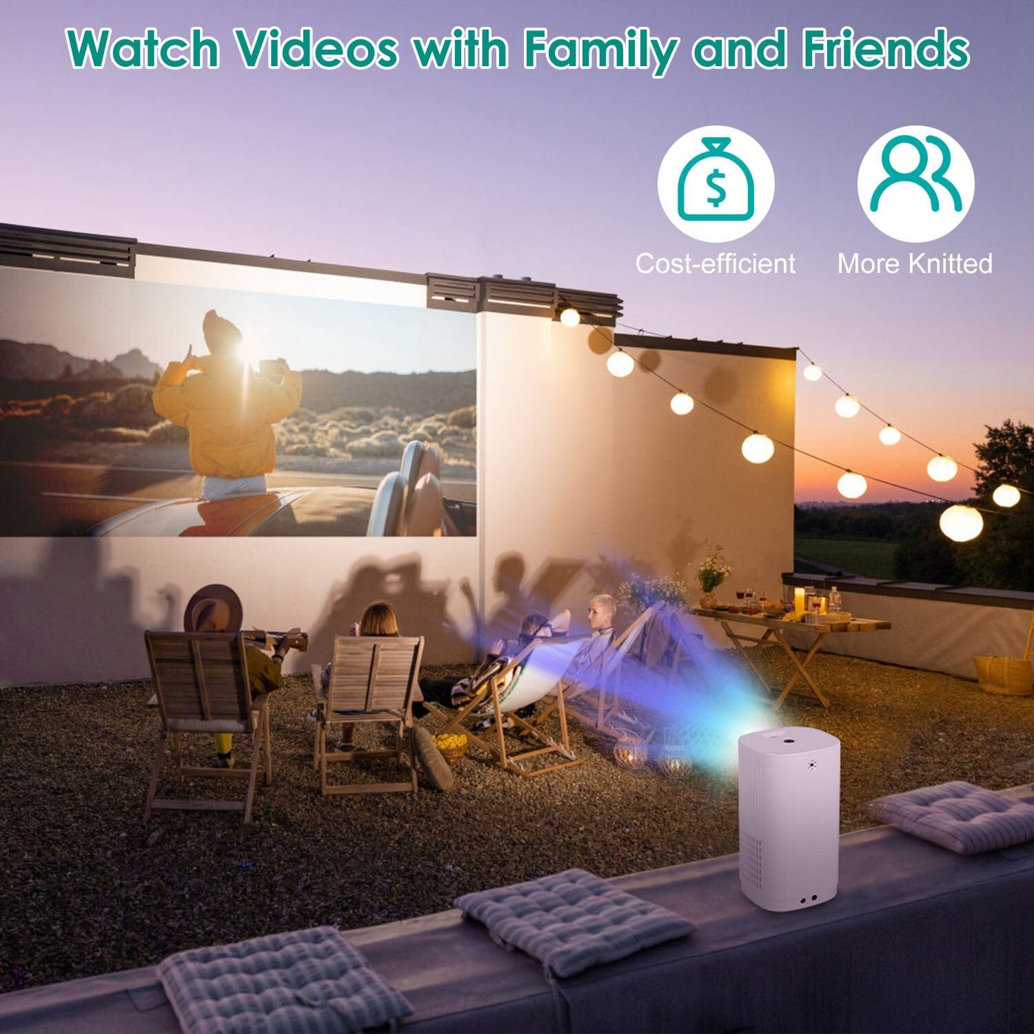 WiFi 1080P Projector Phone Projector Home Movie Projector Compatible with IOS Android iPads U Disk Buy