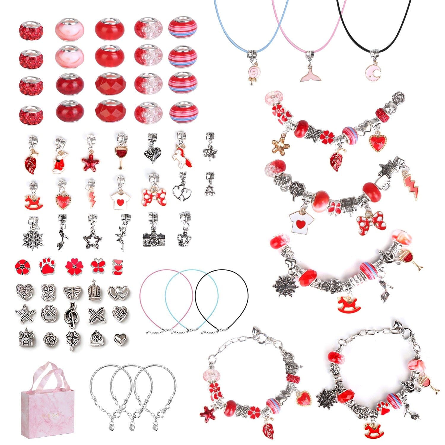 66-Pieces: Charm Bracelet Making Kit Cost For Sale