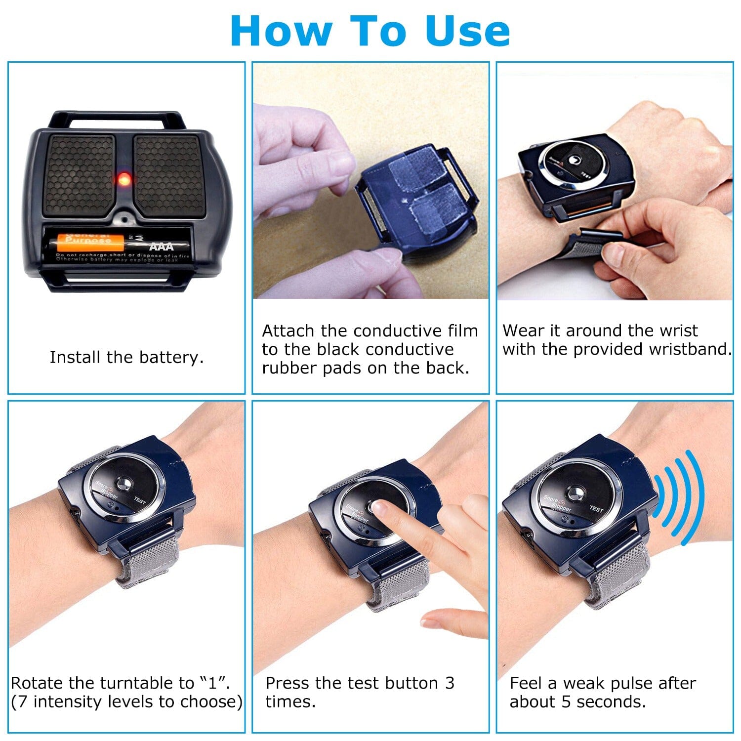 Anti-Snore Infrared Wristband with Conductive Film From China Cheap Pice