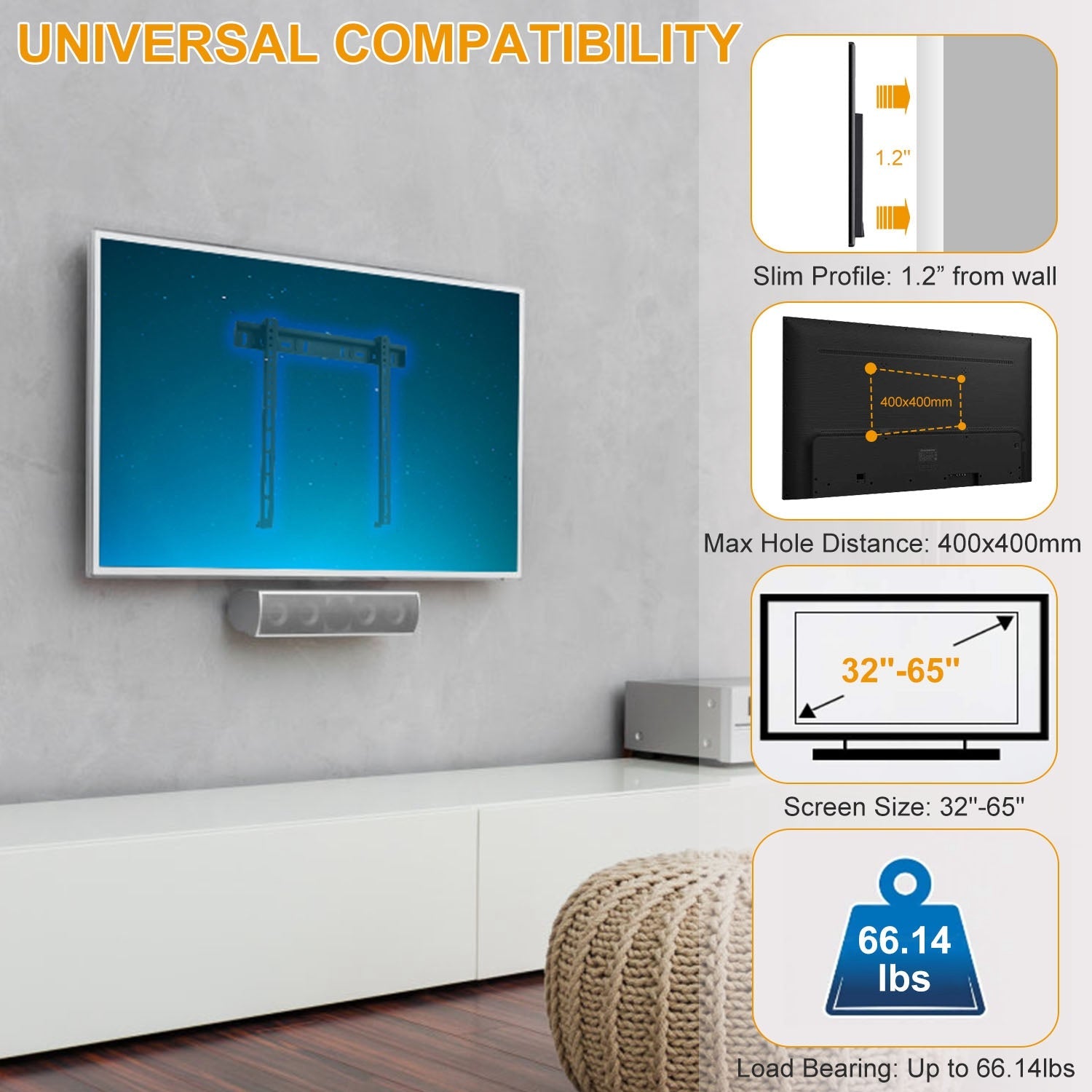 TV Wall Mount Bracket Support 32-65 inch Flat TV Top Quality For Sale