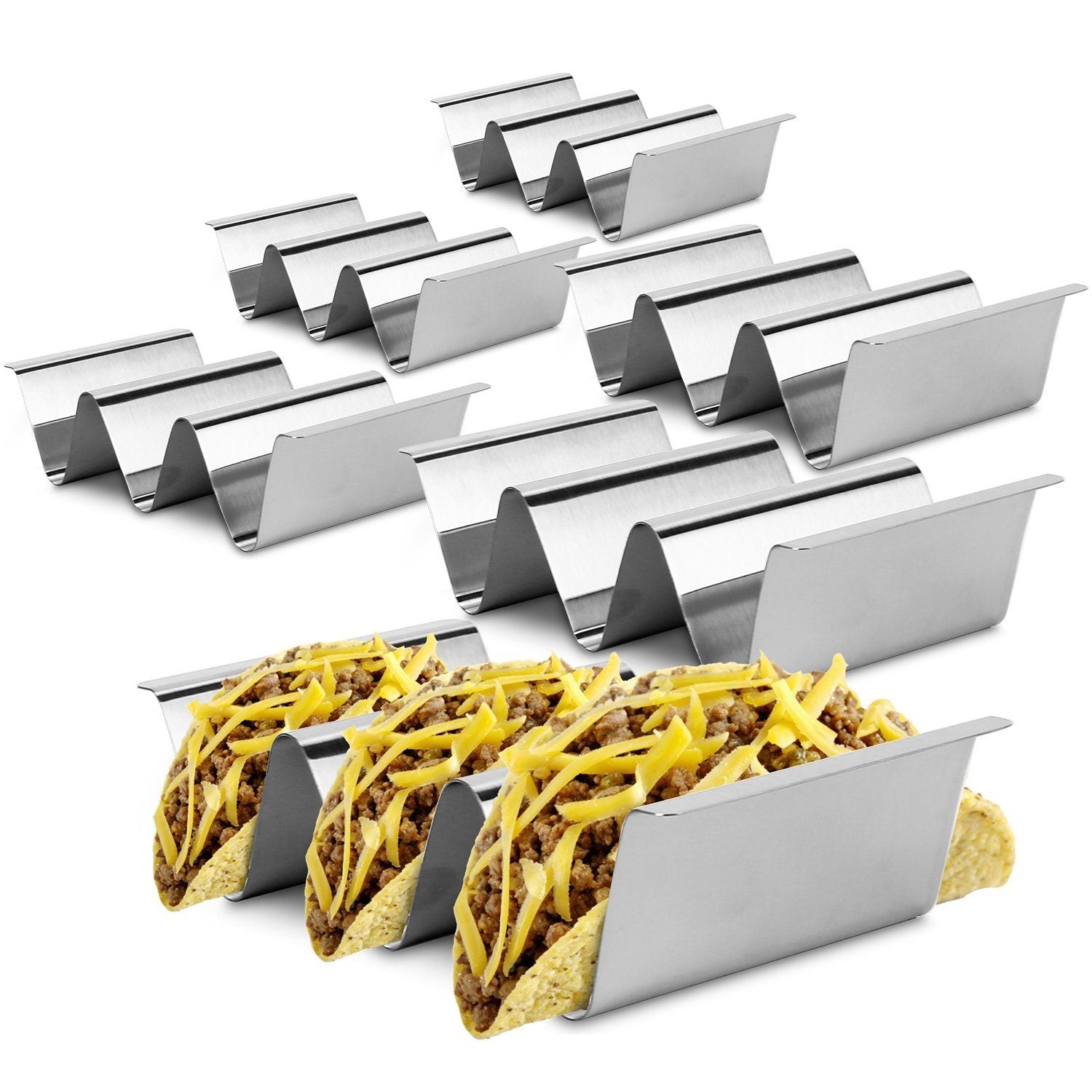 6-Piece: Stainless Steel Taco Holders Discount