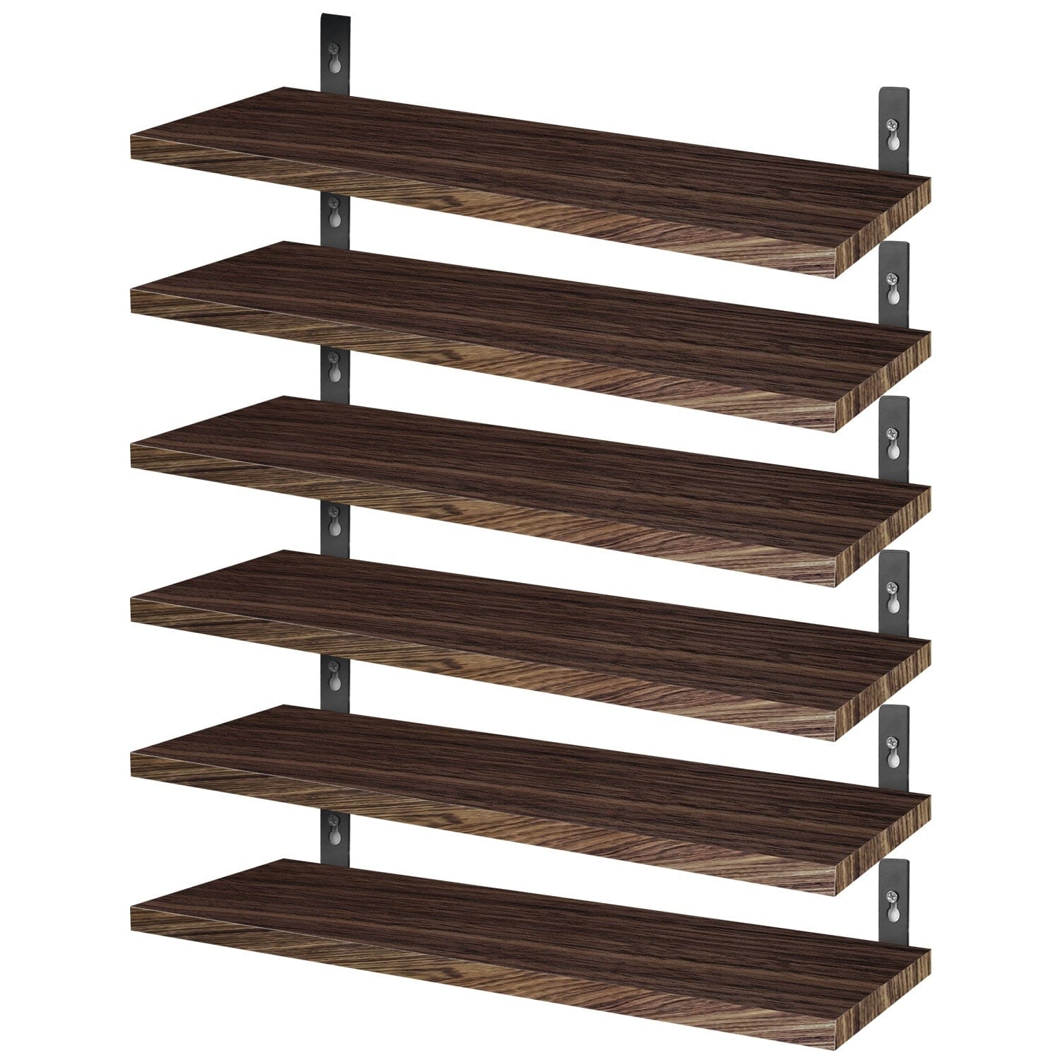 6-Piece Set: Wall Mounted Shelve Wood Storage Metal Bracket Display Free Shipping Exclusive