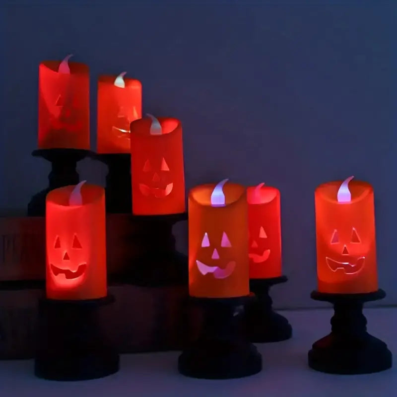 12-Pieces: Halloween LED Pumpkin Chandelier Candles Cheap Sale Newest