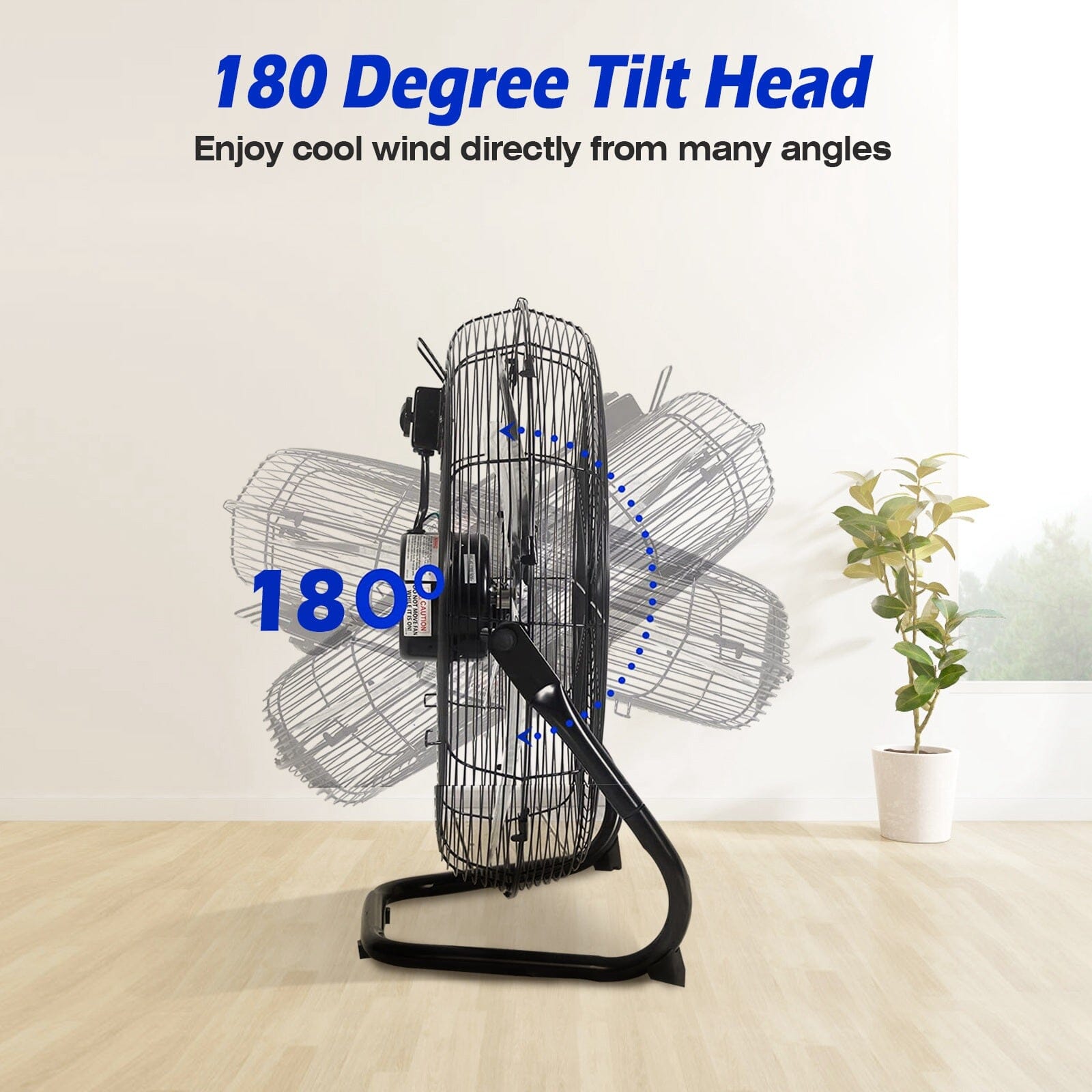 12 Floor Fan Copper Motor High-Velocity with 3 Adjustable Speeds Outlet Cheap Pices