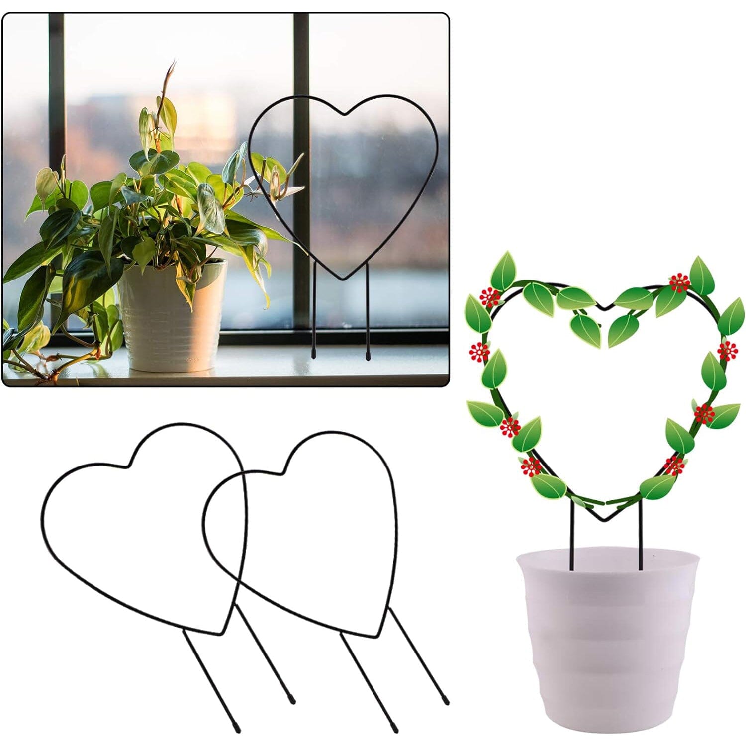 2-Pack: Heart-Shaped Plant Support Stake For Sale Sale Online