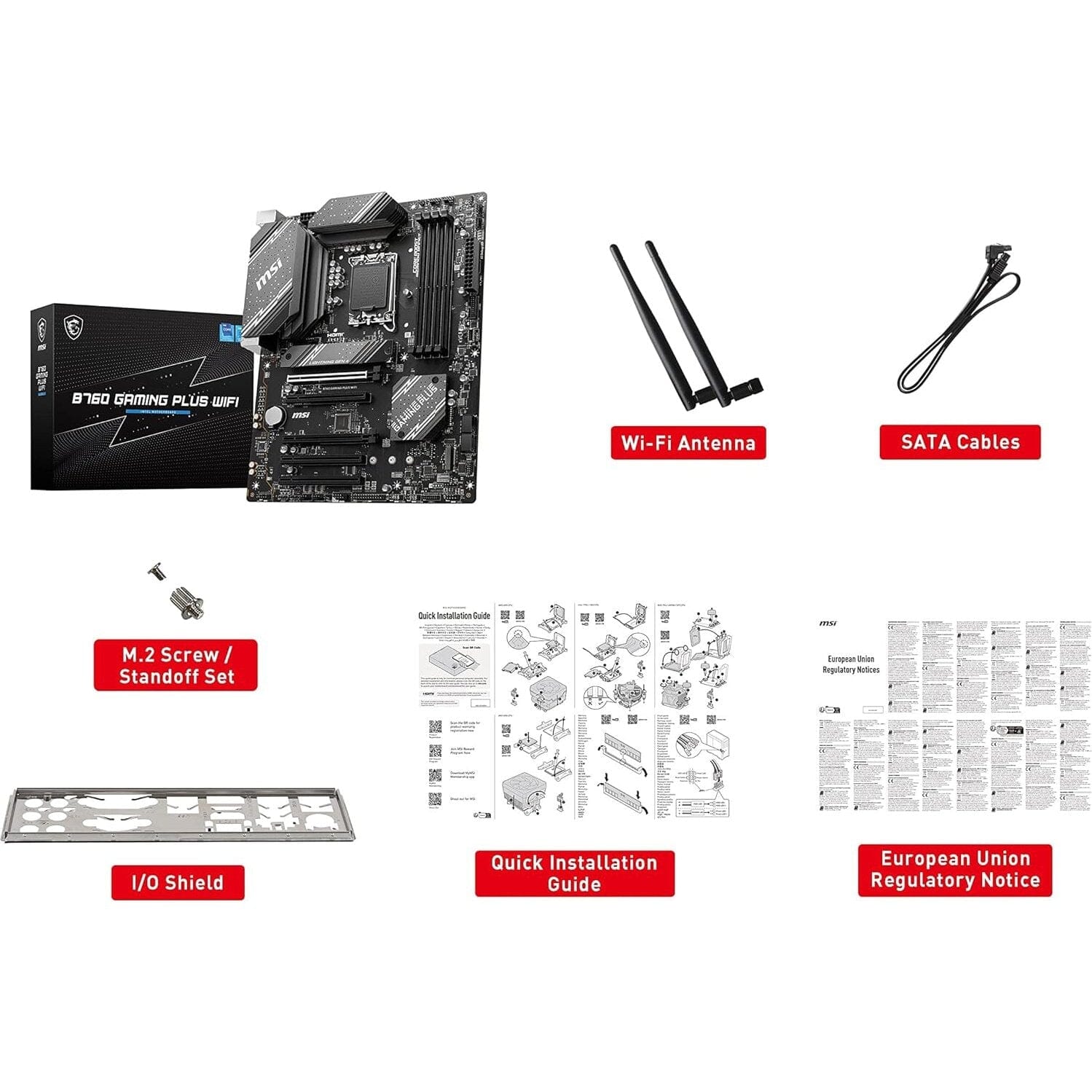 MSI B760 Gaming Plus WiFi Gaming Motherboard (Supports 12th/13th Gen Intel Processors, LGA 1700, DDR5, PCIe 4.0, M.2, 2.5Gbps LAN, USB 3.2 Gen2, Wi-Fi 6E, ATX) (Refurbished) Explore Cheap Pice