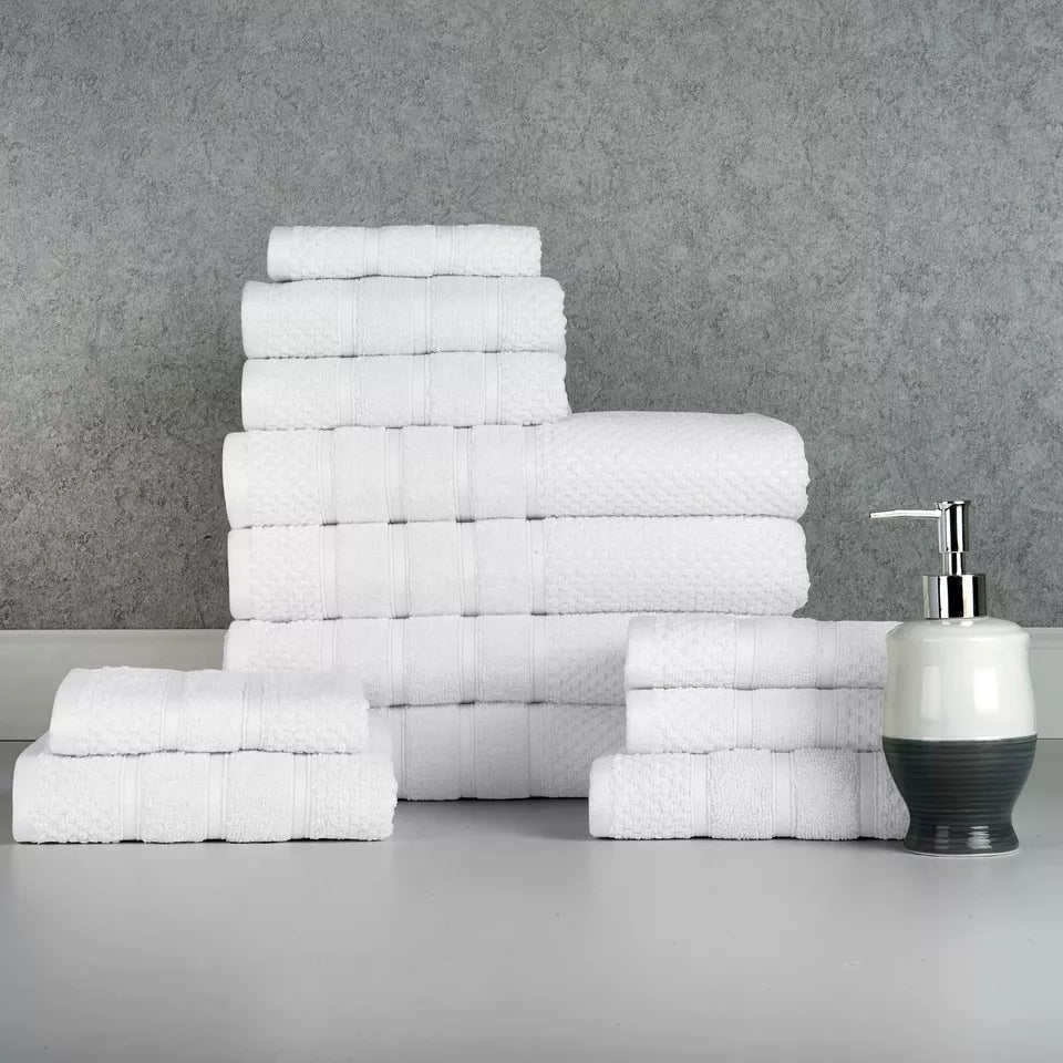 12-Piece: Bibb Home Egyptian Cotton Towel Set Clearance Clearance