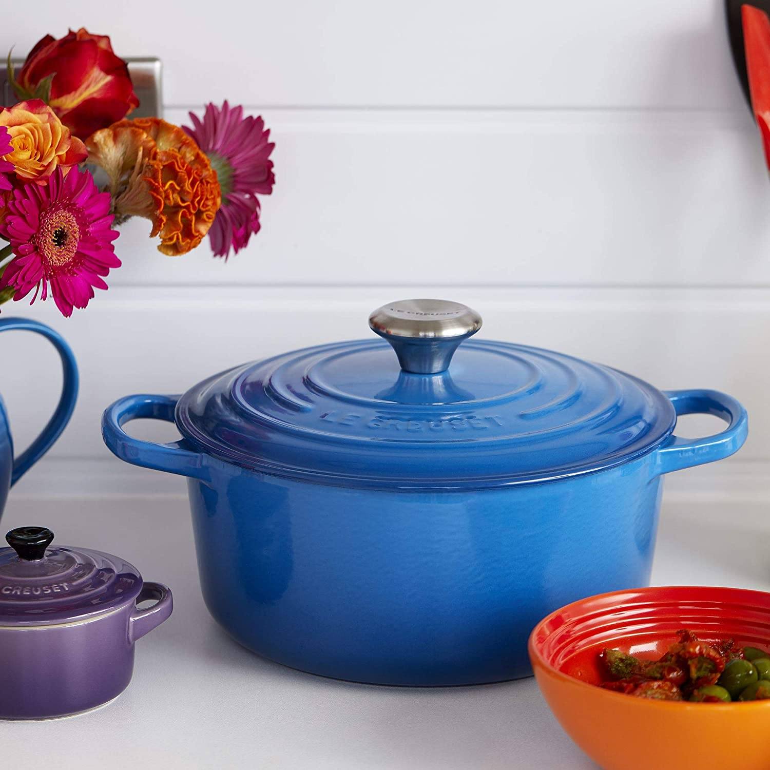 Le Creuset Enameled Cast Iron Signature Round Dutch Oven, 7.25 qt., Marseille Sale Latest