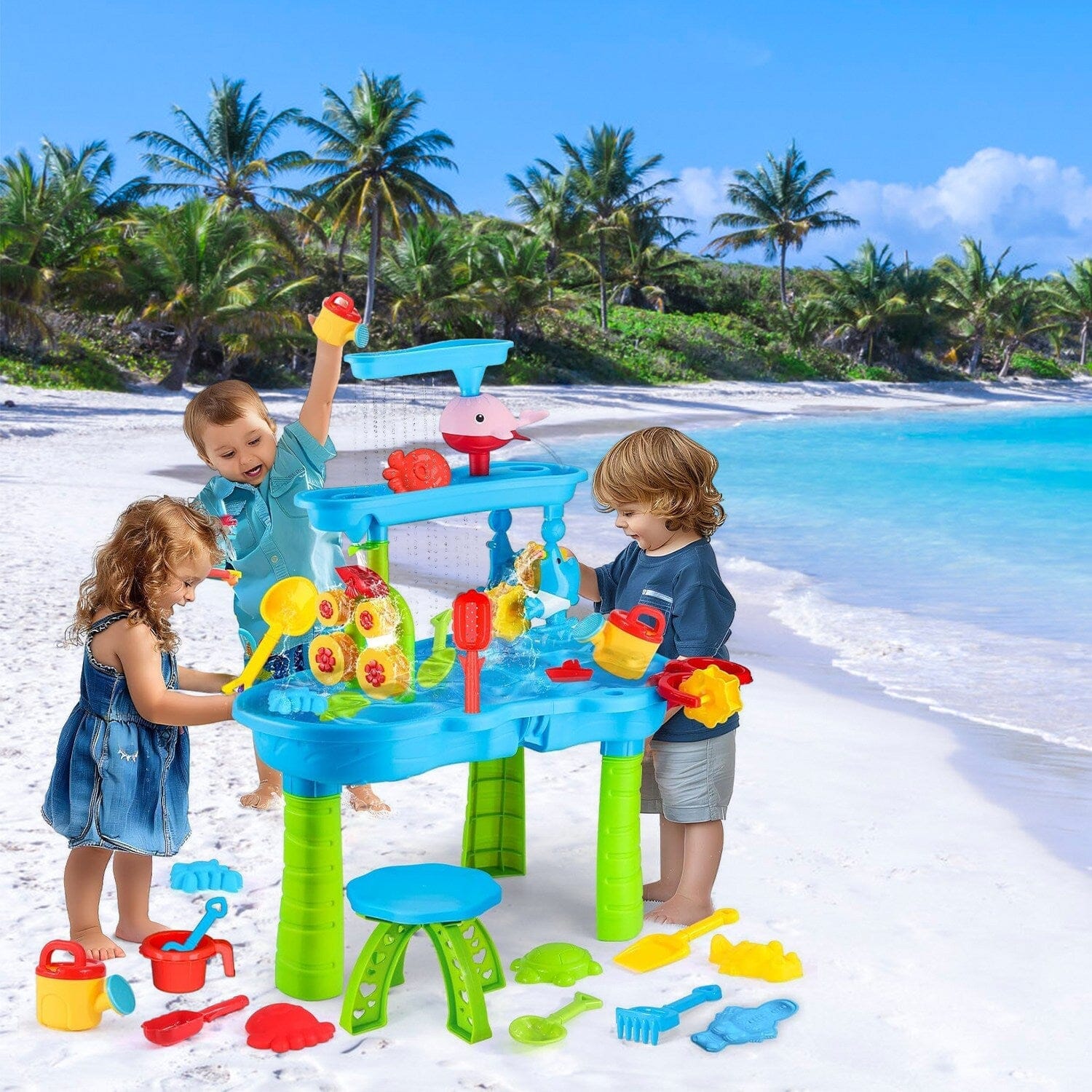 Kids Sand Water Table for 3-6 Years Old Sensory Exercise Friendship Building Sale Shop Offer