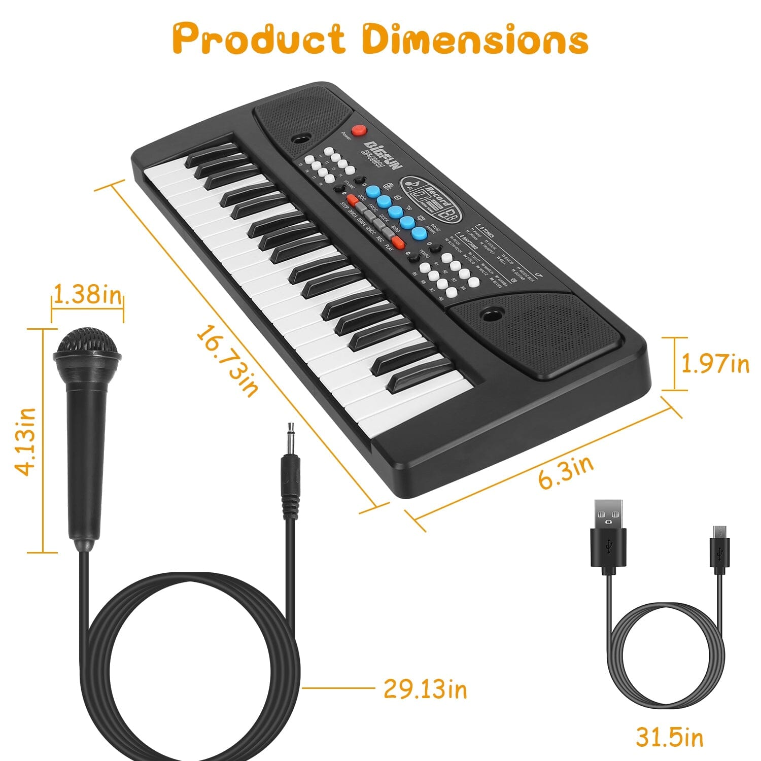 37 Keys Digital Music Electronic Keyboard Instrument with Microphone Get Authentic