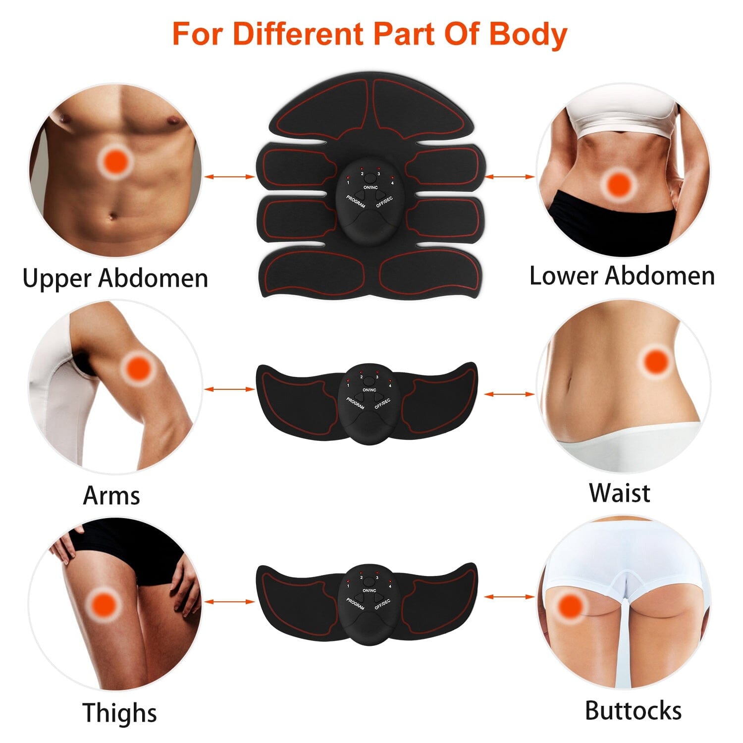 Abs Stimulator Muscle Toner EMS with 6 Modes Free Shipping Largest Supplier