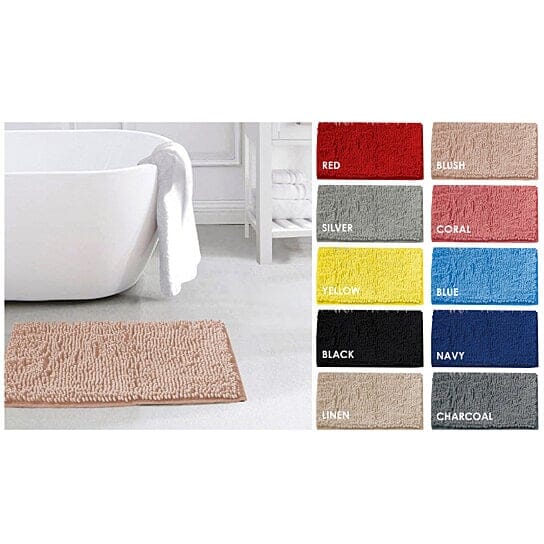 Slip-Resistant Shag Anna Chenille Soft Absorbent Bath Mat Bathroom Rug 17 x 24 Get Authentic For Sale