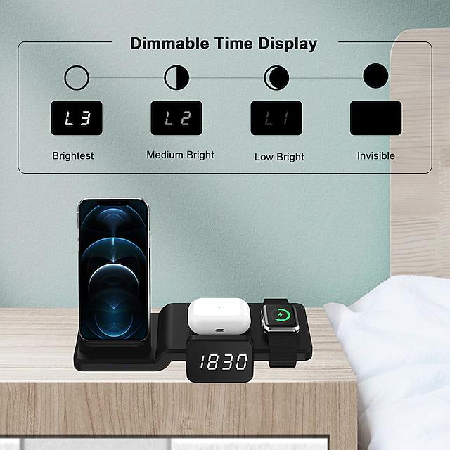 4-in-1 Wireless Charger with LED Digital Clock Cheap Sale Amazon