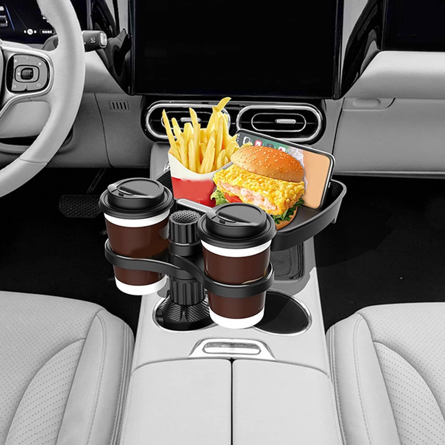 Car Cup Holder Detachable Extender Food Tray with Phone Holder Cheap Sale 100% Guaranteed