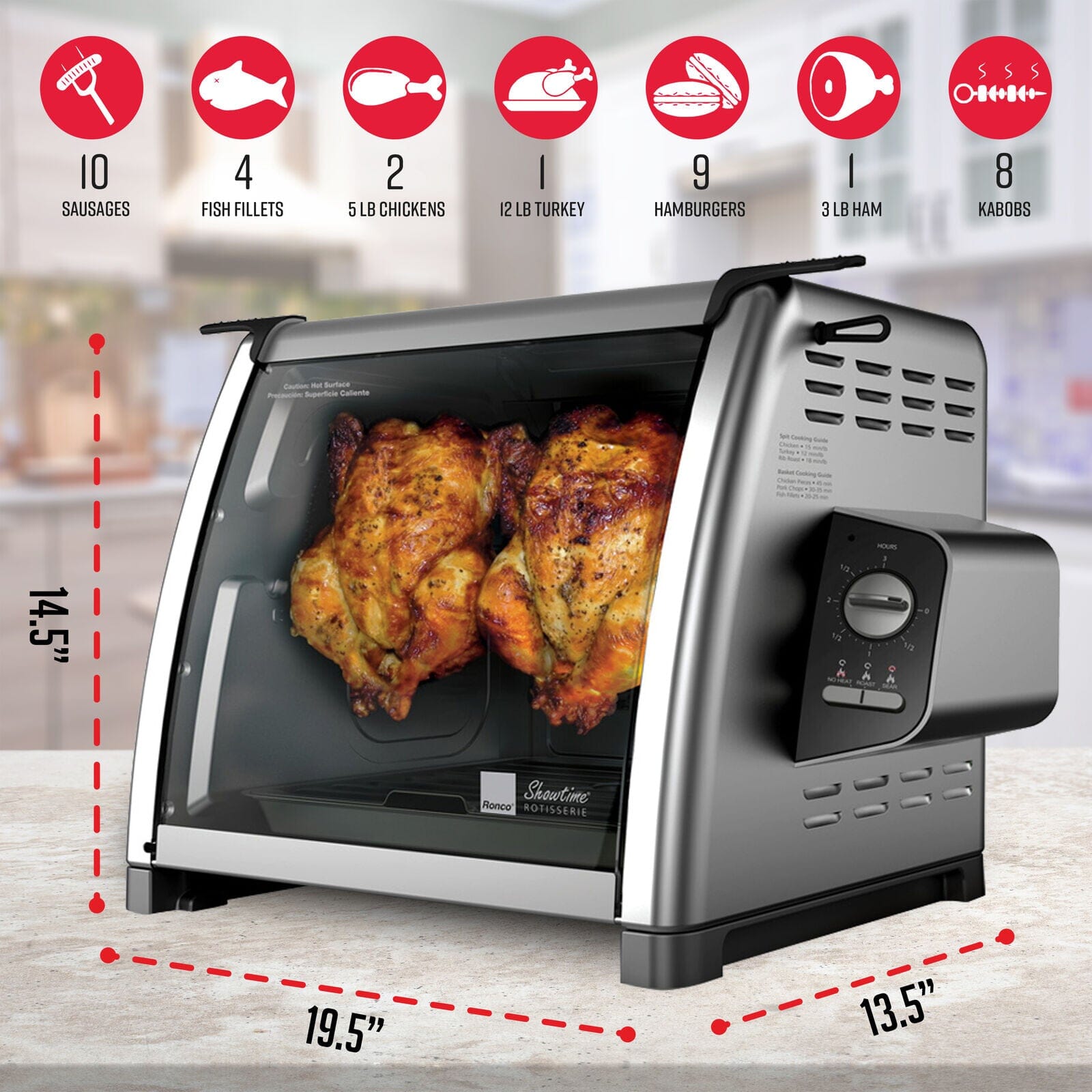 Ronco Modern Rotisserie Oven, Large Capacity (15lbs) Countertop Oven Free Shipping Inexpensive