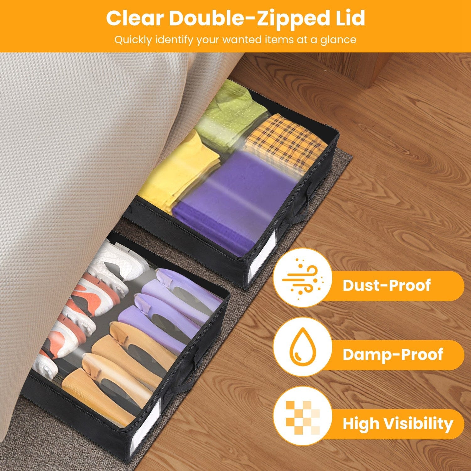 2-Piece: Under Bed Storage Container Sale 2025 New