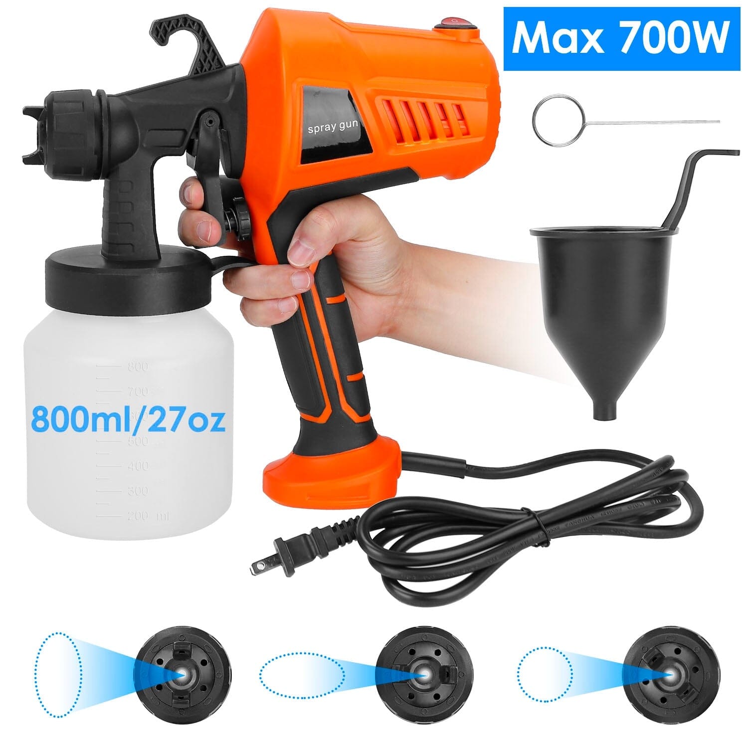 700W Electric Paint Sprayer Handheld with 3 Spray Patterns 800ml Cheap Sale