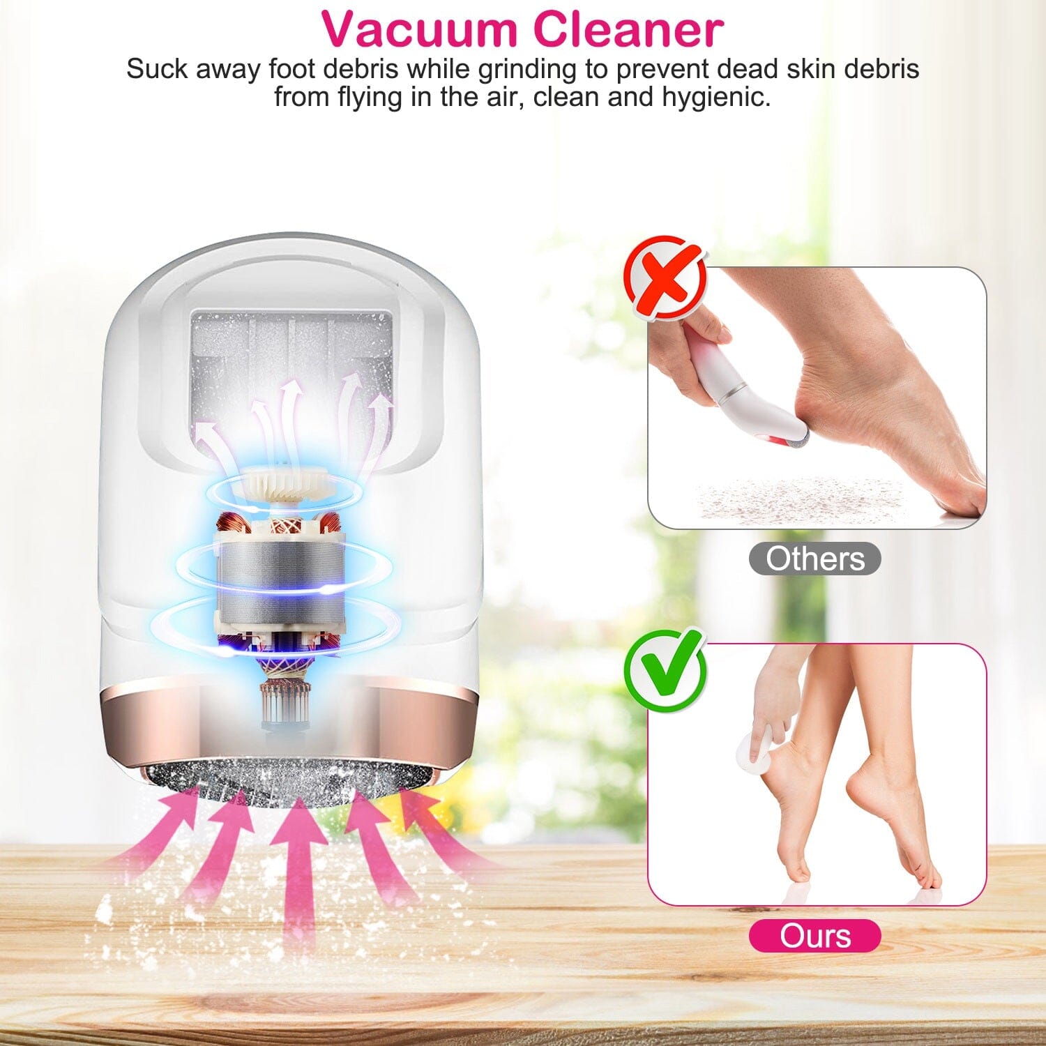 17-Pieces Set: Electric Foot Callus Remover with Vacuum Foot Grinder Rechargeable Discount Wholesale