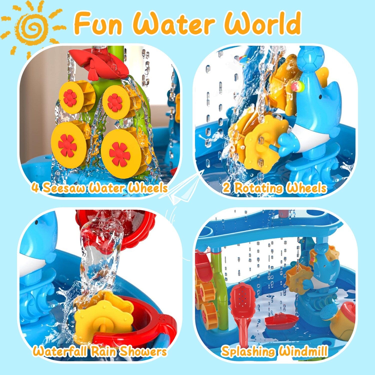 Kids Sand Water Table for 3-6 Years Old Sensory Exercise Friendship Building Sale Shop Offer