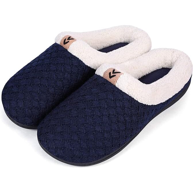 Roxoni Women's Slippers Cozy Fleece Warm Clog Knit Winter Ladies House Shoe Non-Slip Free Shipping New Styles