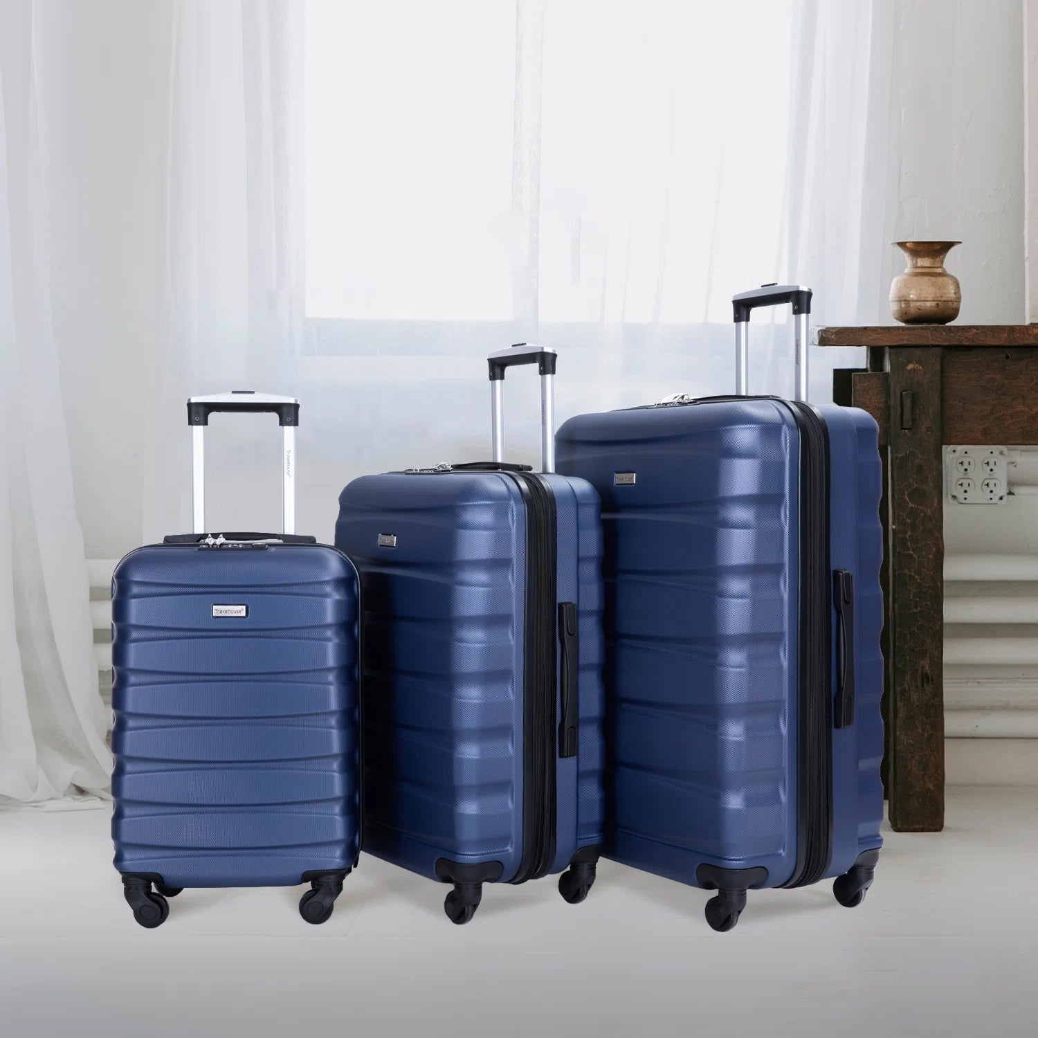 3-Pieces Set: Expandable Luggage Sets ABS Lightweight Suitcase Buy Cheap With Credit Card