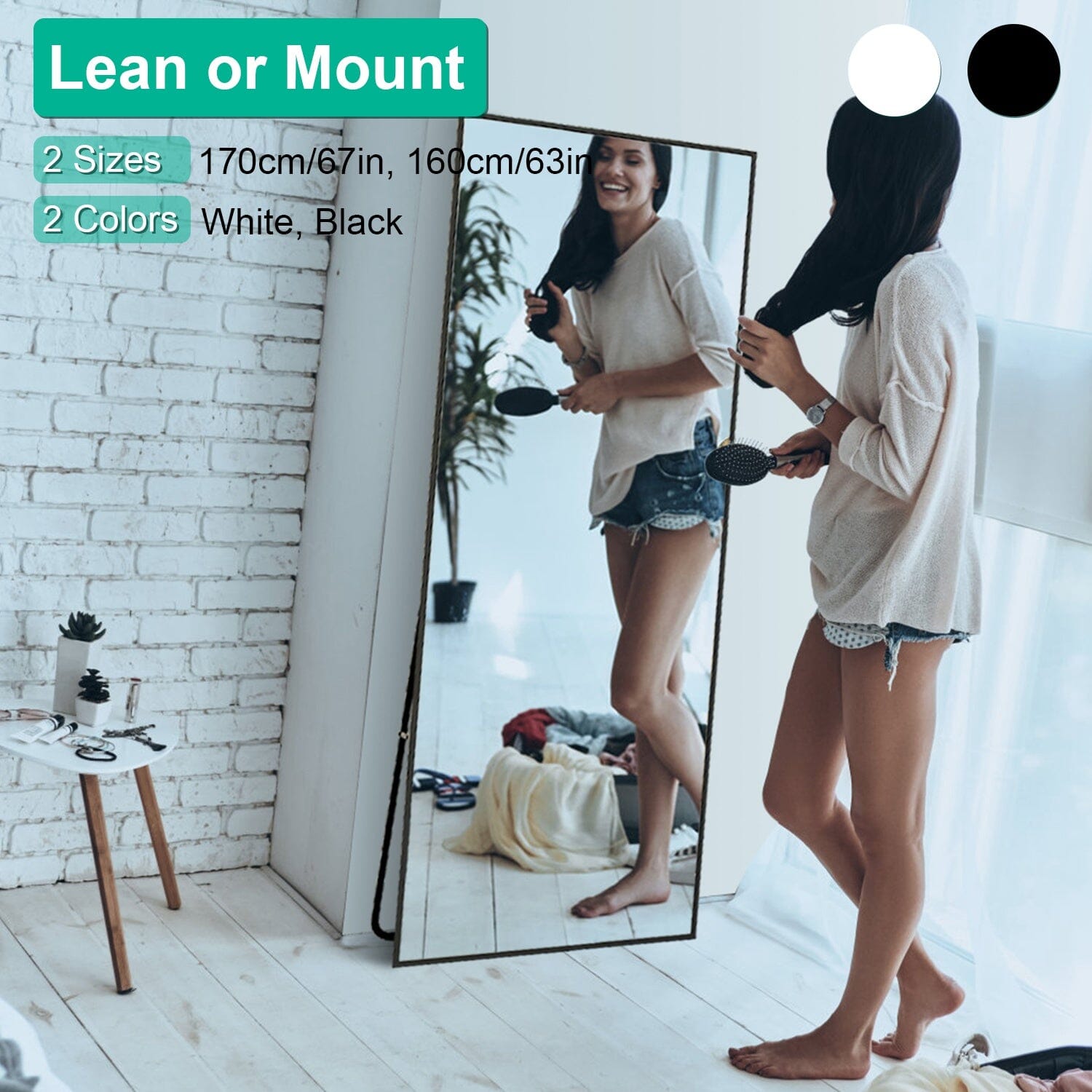 Full Length Mirror Aluminum Alloy Wall Mirror Free Standing Floor Fashionable Cheap Pice