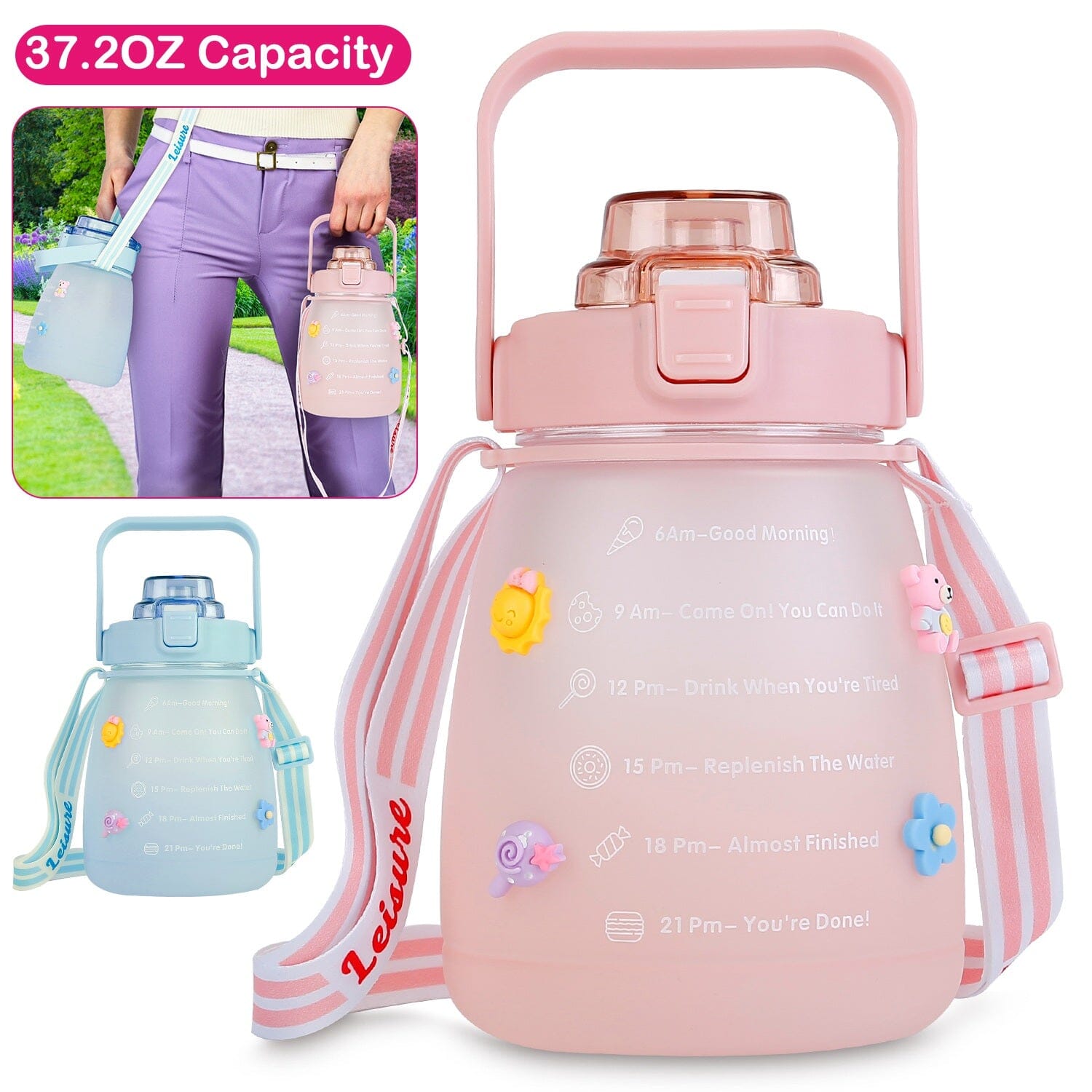 Kawaii Water Bottle with Straw Looking For Online