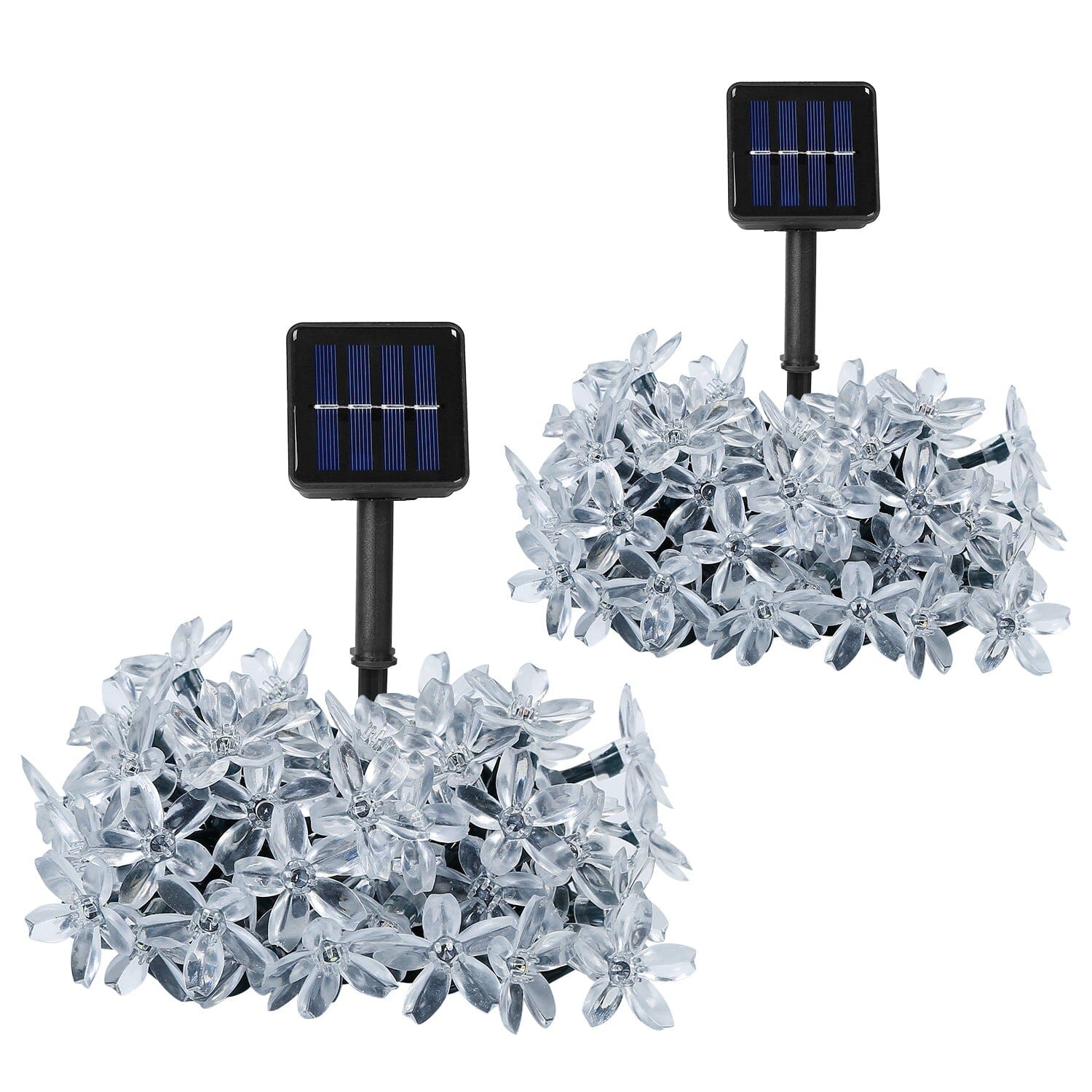 2-Pieces: Solar Power String Lights 50 LED Beads Fairy Sakura Flower Manchester Great Sale Online