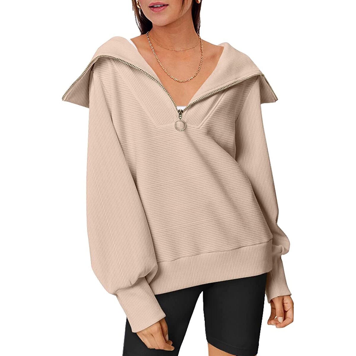 Womens Oversized Half Zip Pullover Sweatshirts Hoodie Cheap Pice Wholesale