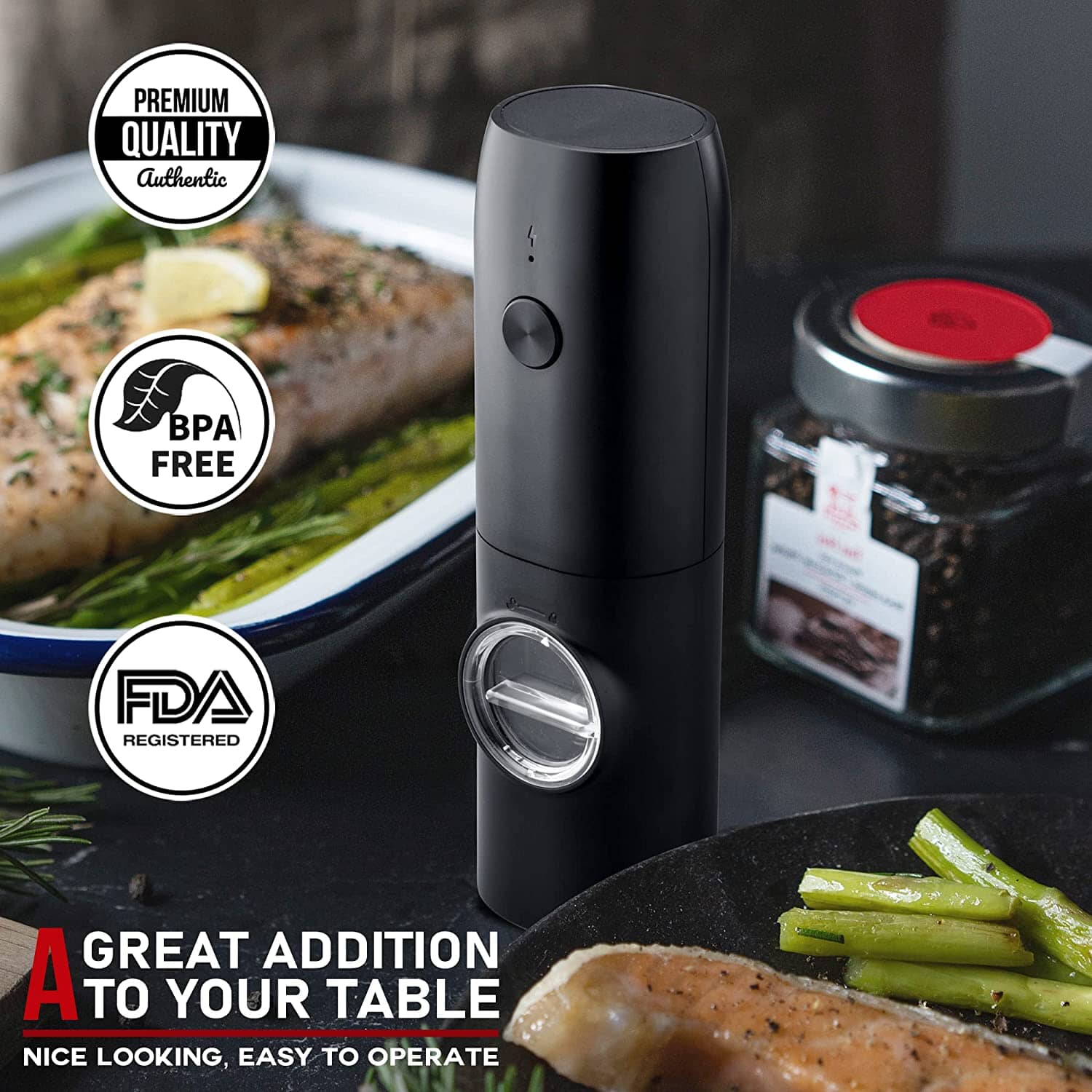 2-Piece Set: Electric Salt and Pepper Grinder Outlet Huge Surprise