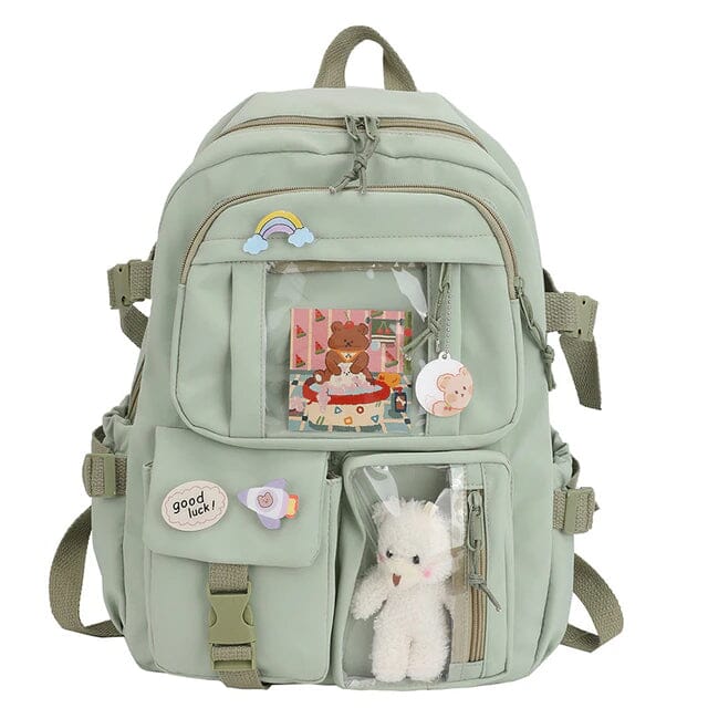 Cute Waterproof Multi-Pocket Women Backpacks with Bear Doll Clearance Good Selling